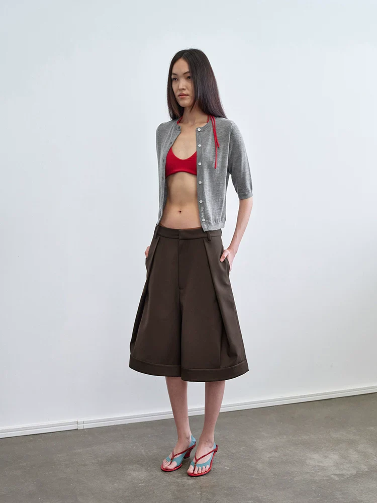 Pure Wool Logo-Jacquard Mid-Sleeve Cardigan - Image 3