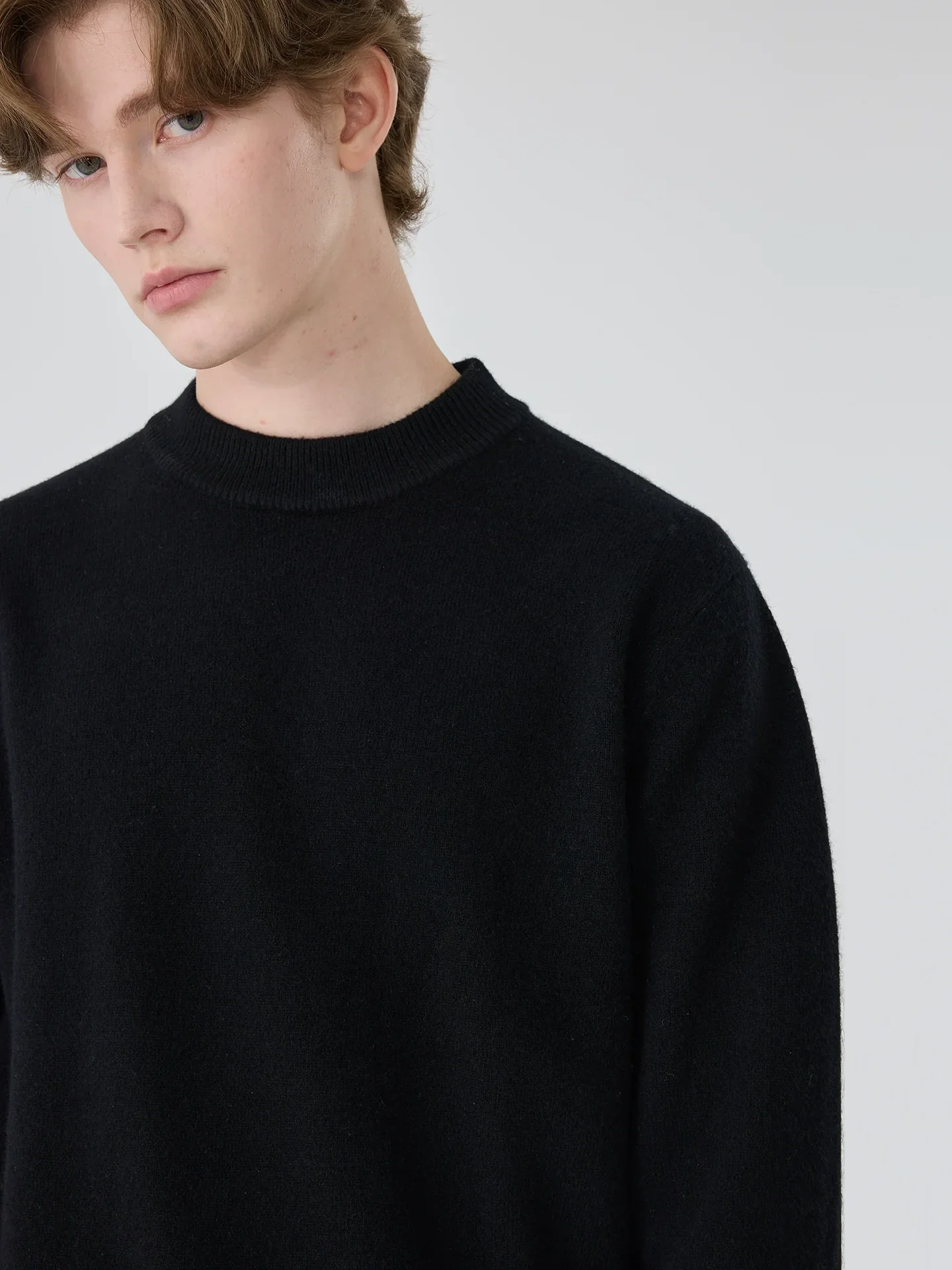 Pure Wool Mock-Neck Sweater