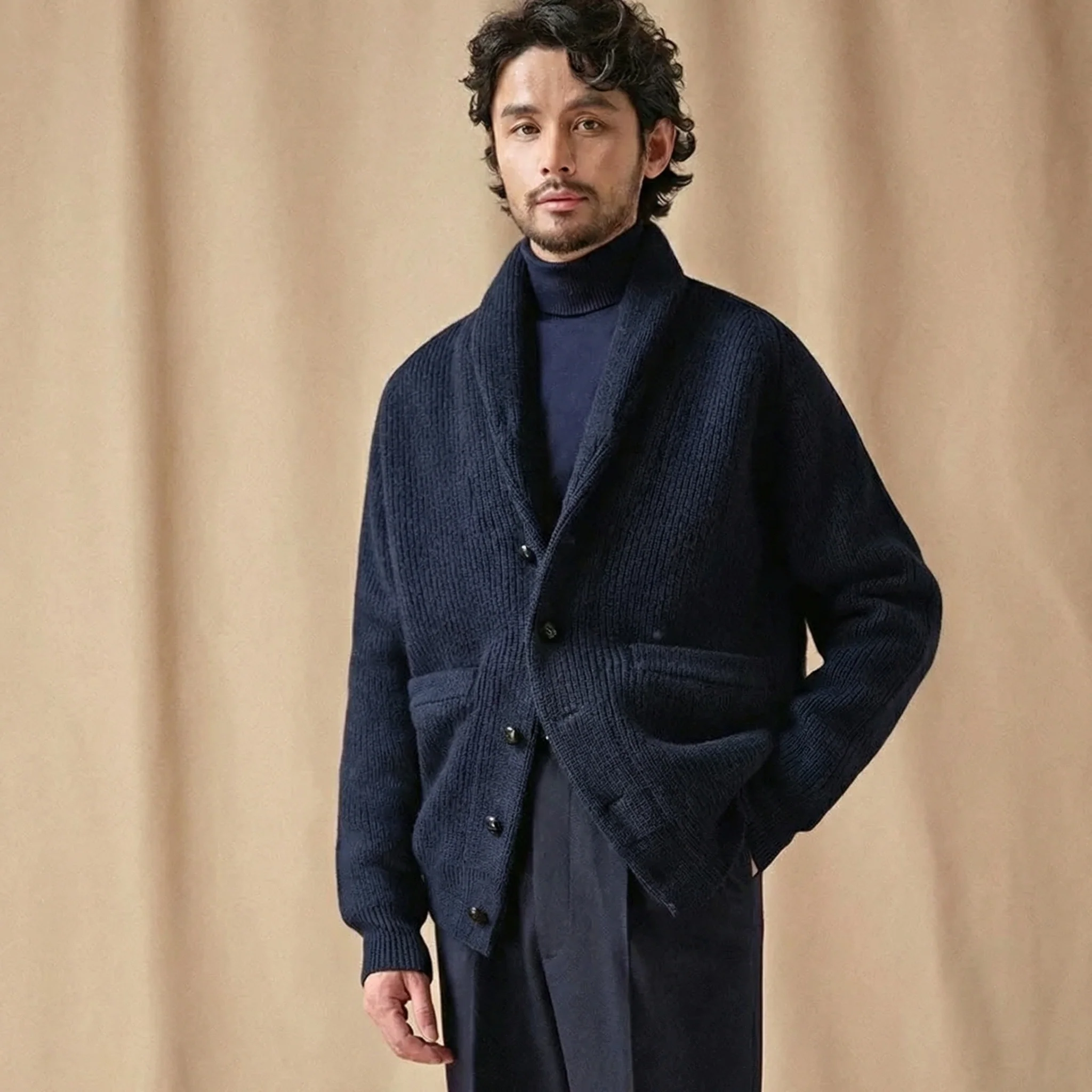 Pure Wool Shawl Collar Cardigan - Image 16