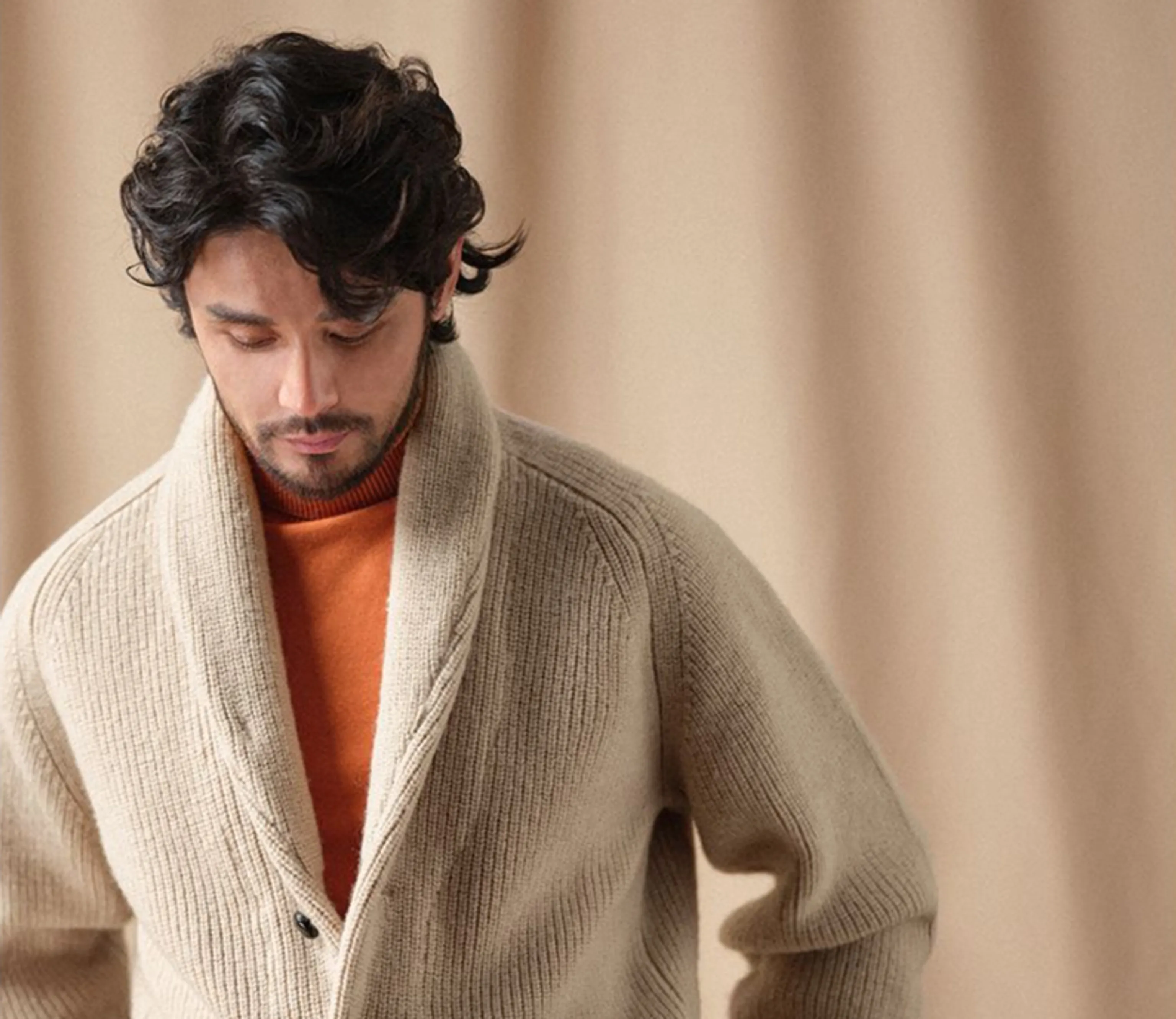 Pure Wool Shawl Collar Cardigan - Image 8