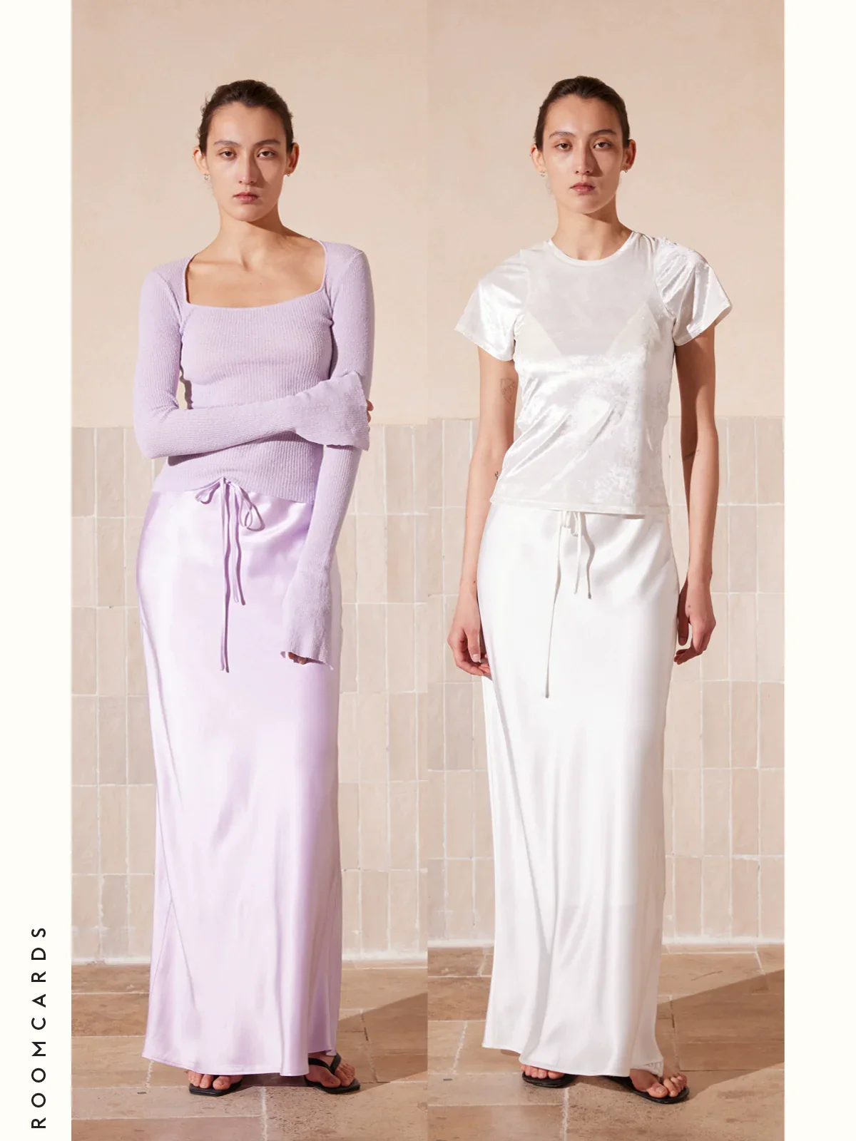 Purple Acetate Drawstring Skirt - Image 3