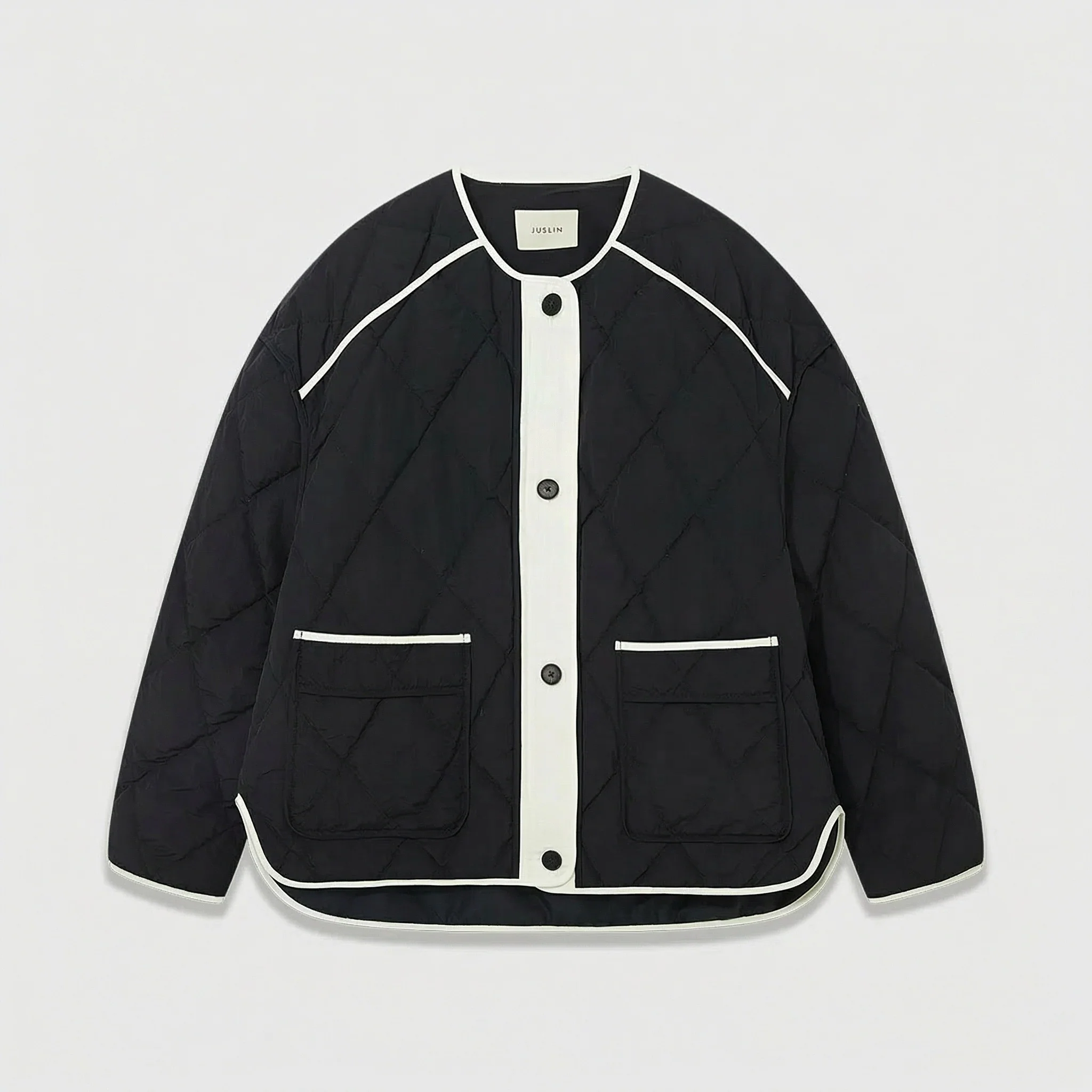 Quilted Contrast Vest Jacket - Image 2