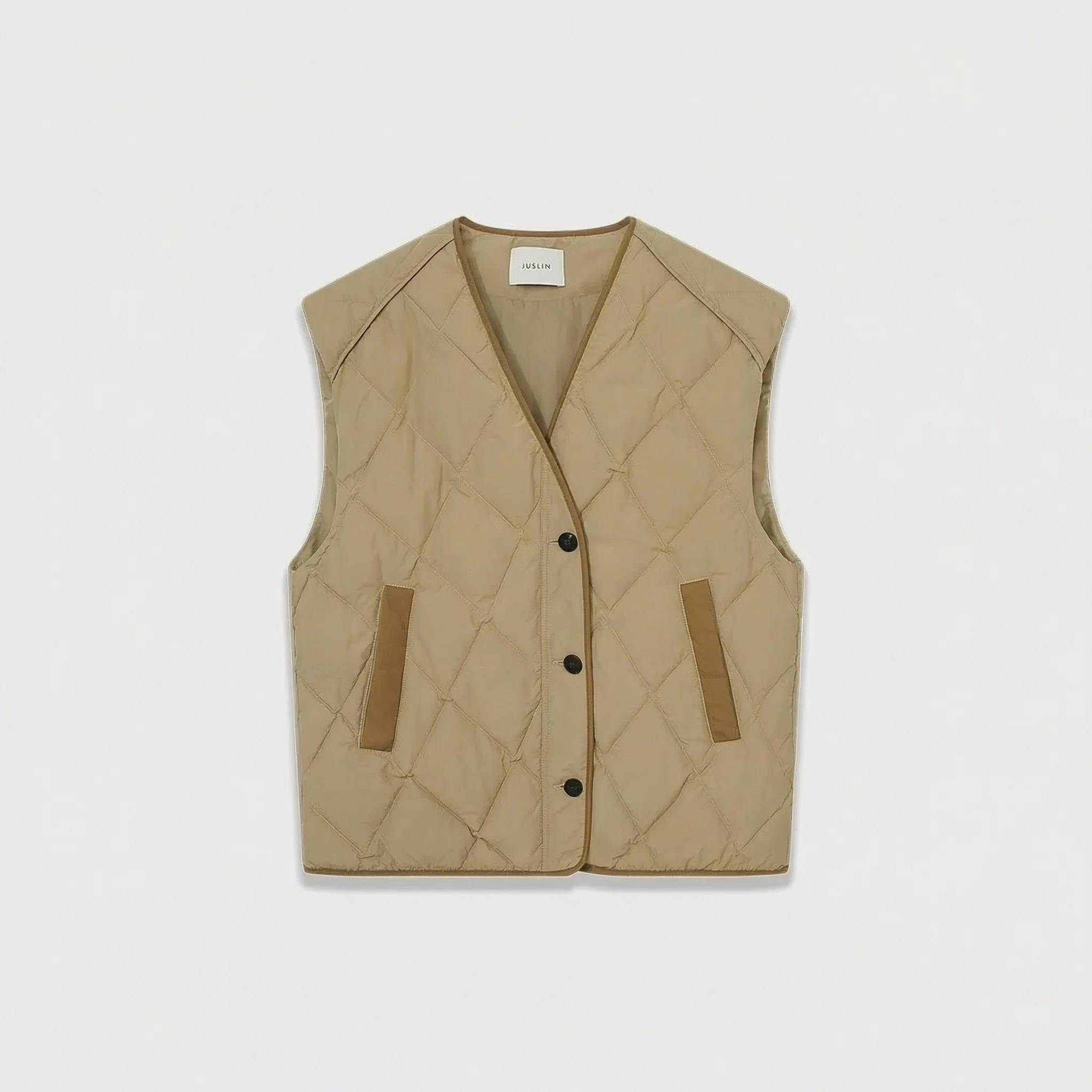 Quilted Contrast Vest Jacket - Image 4