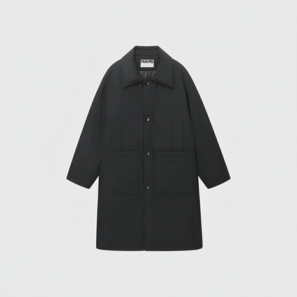Quilted Cotton-Feel Balmacaan Coat - Image 8
