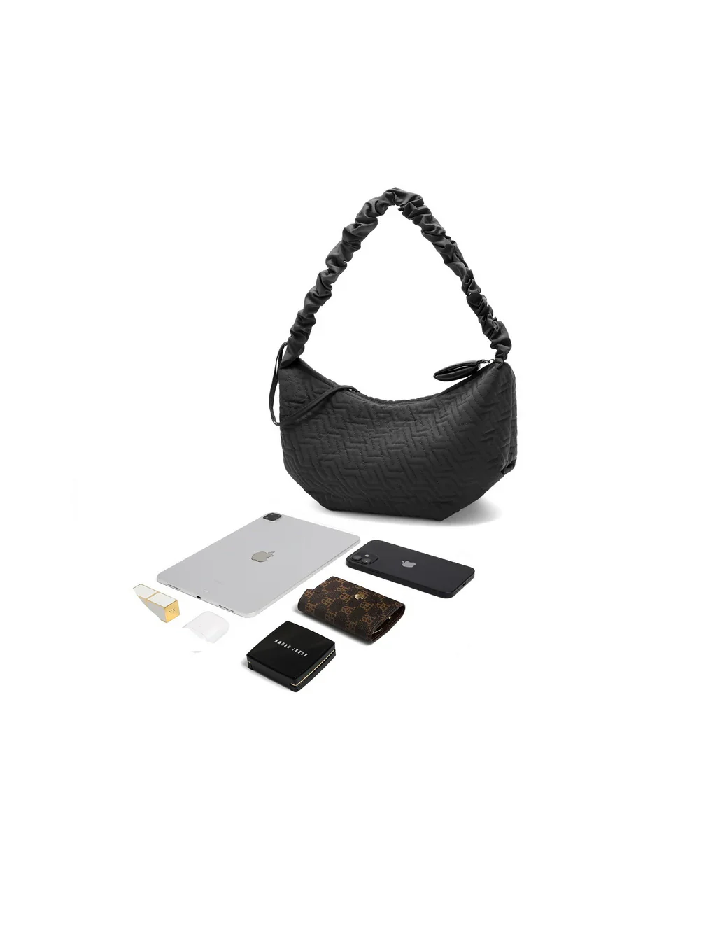 Quilted Crescent Hobo Bag - Image 2