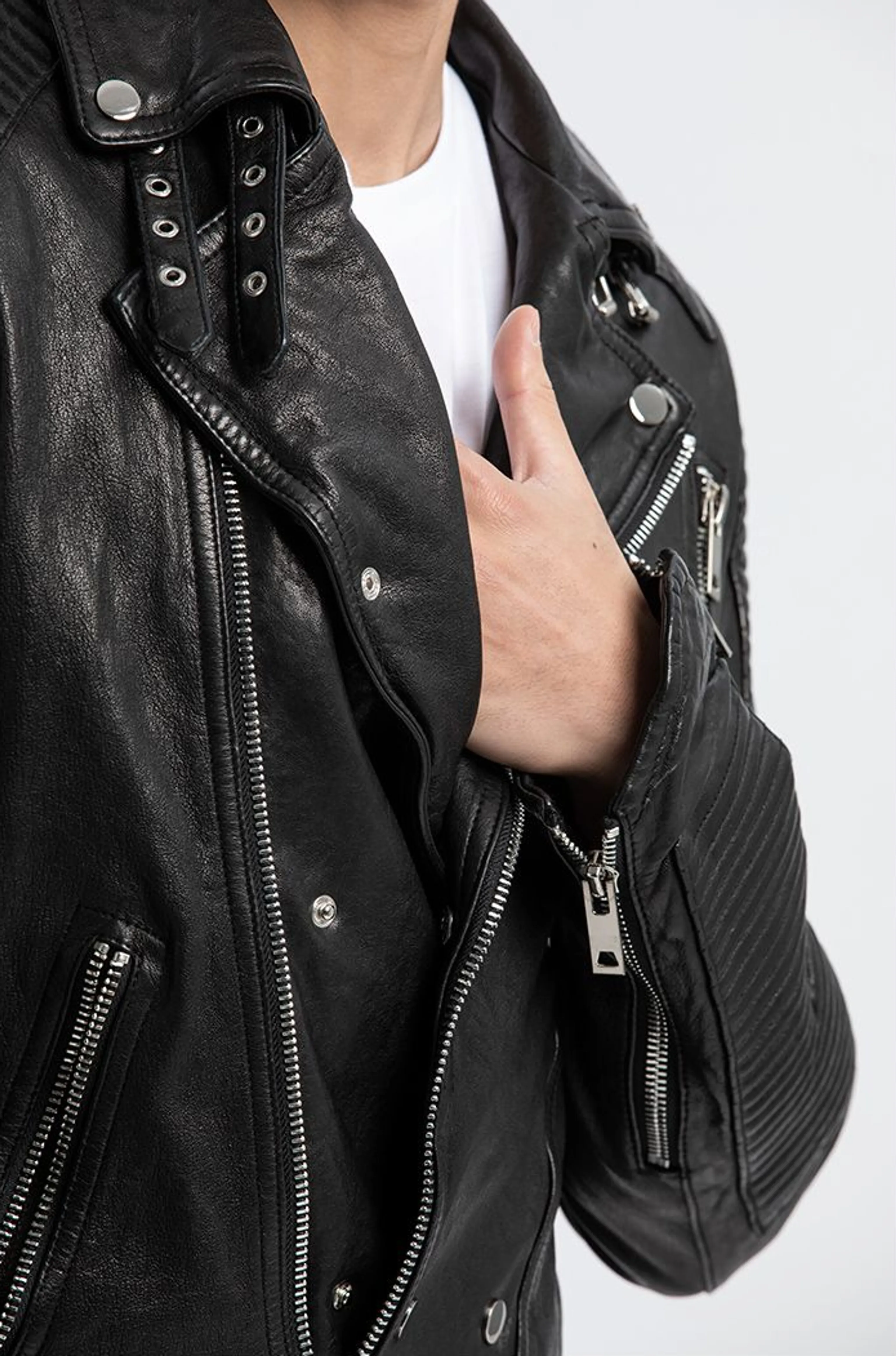 Quilted Sheepskin Moto Jacket - Image 5
