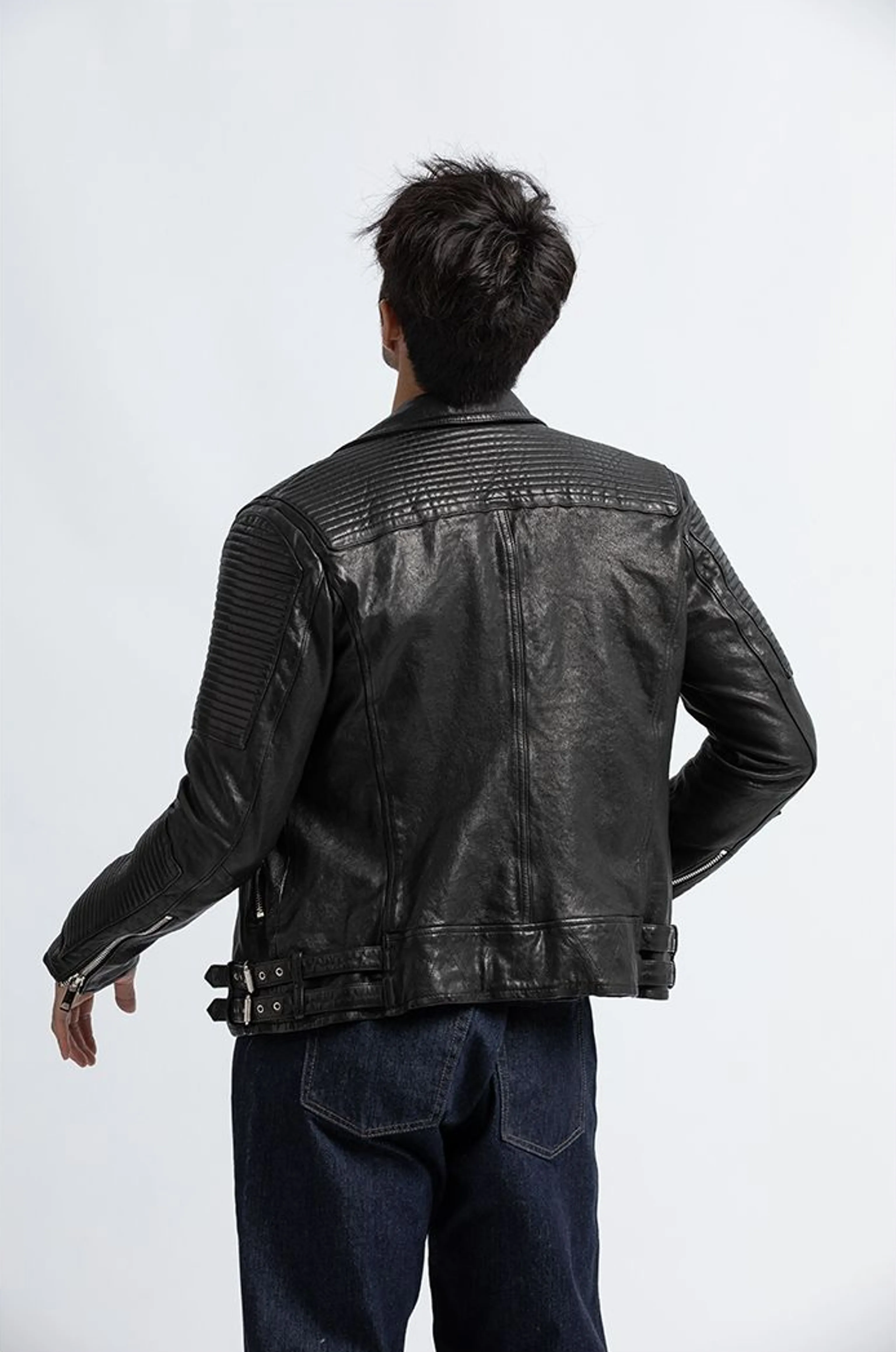 Quilted Sheepskin Moto Jacket - Image 6