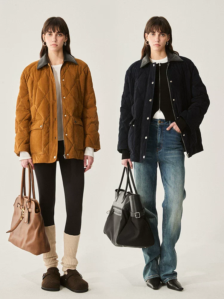 Quilted Suede Down Jacket
