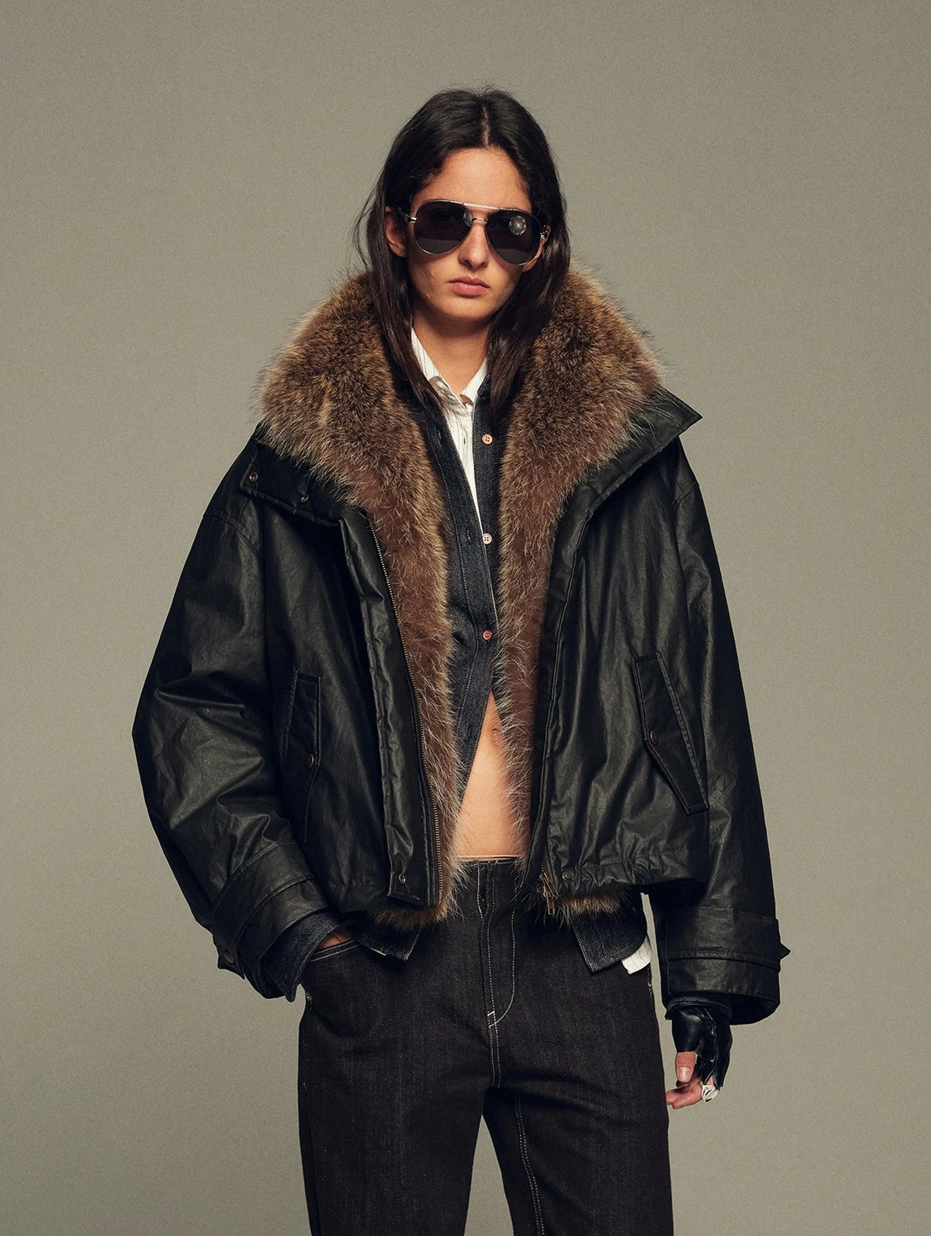 Raccoon Fur Collar Down Parka - Image 4