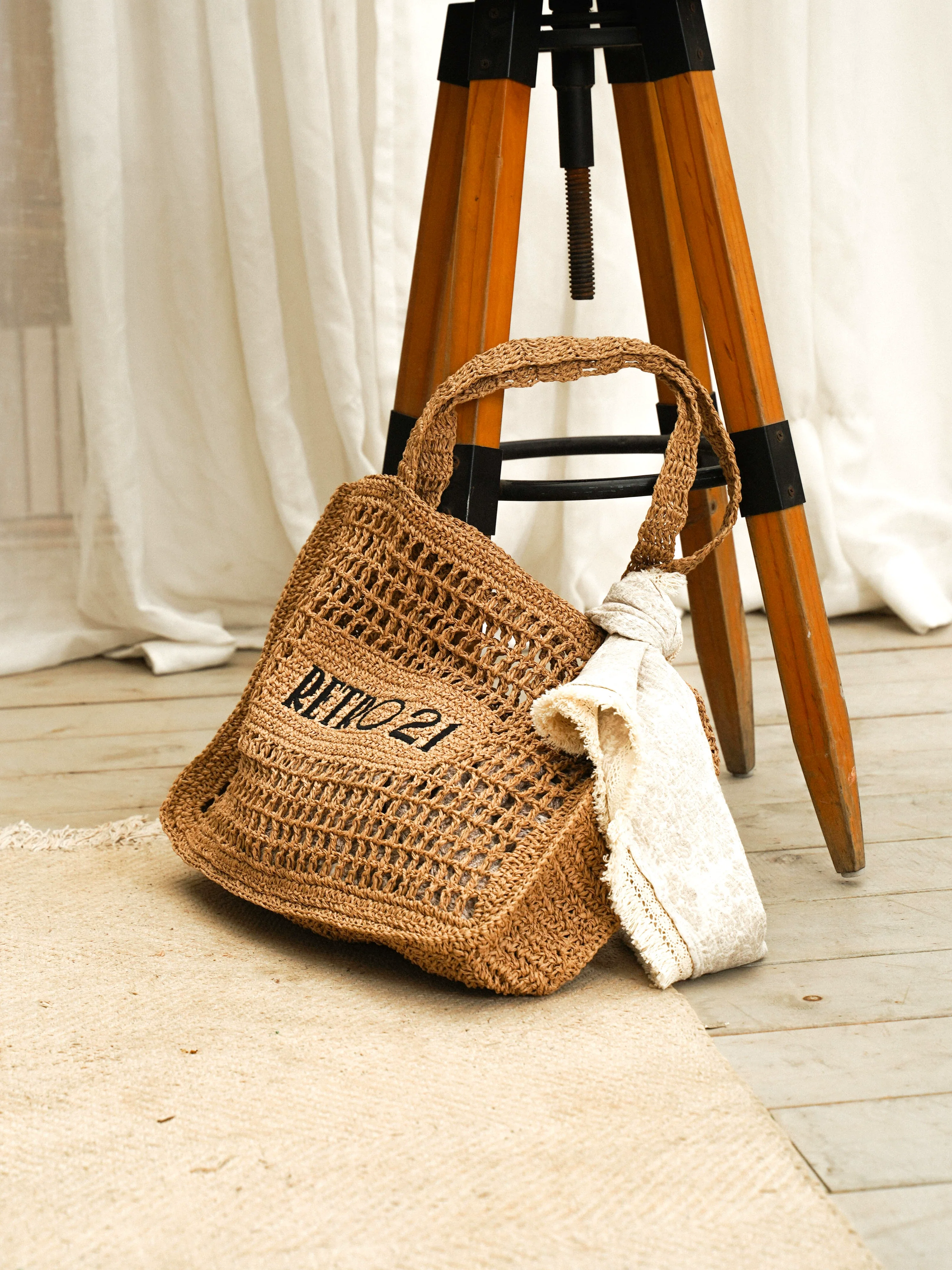 Raffia Woven Tote - Image 6