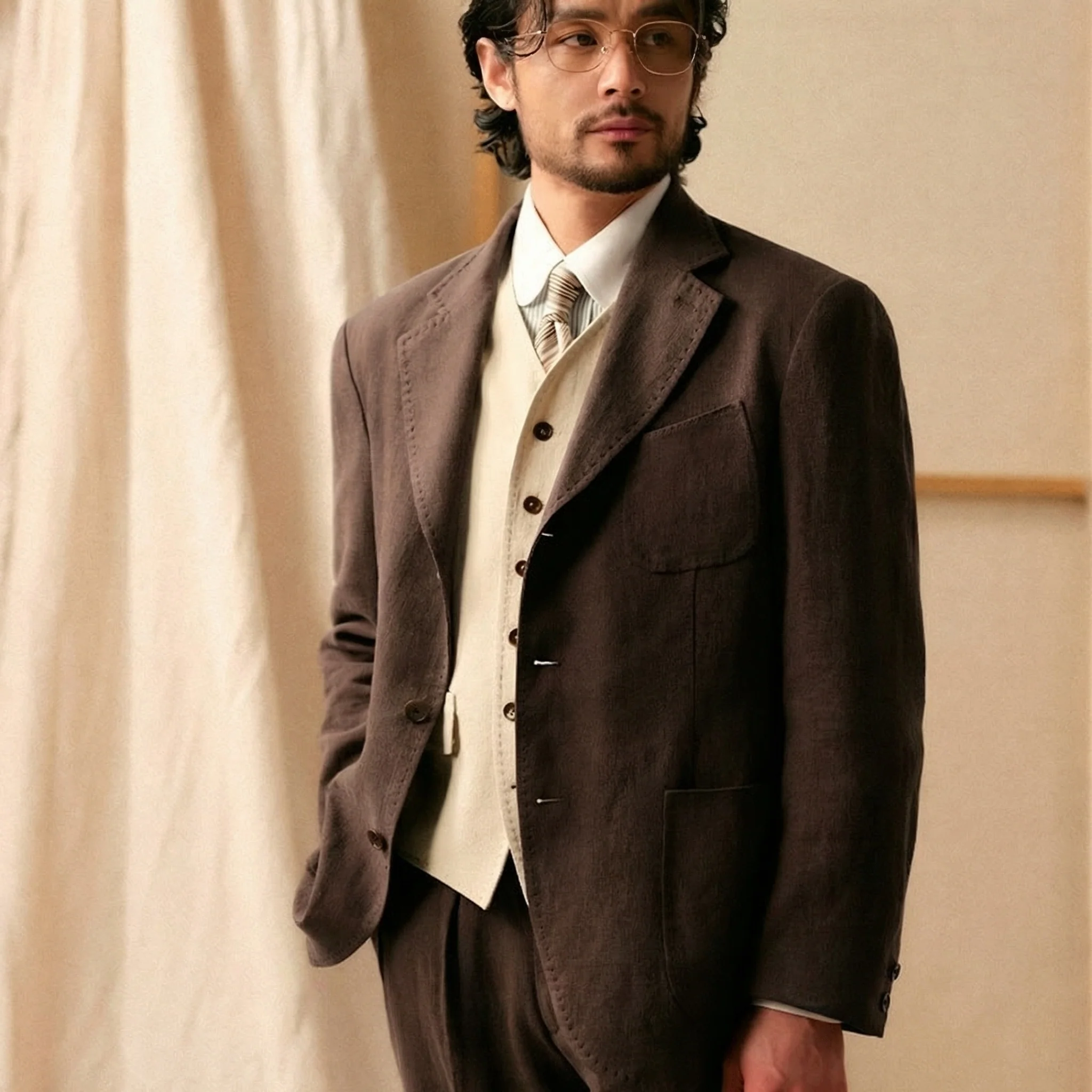 Ramie Tencel Three-Piece Suit