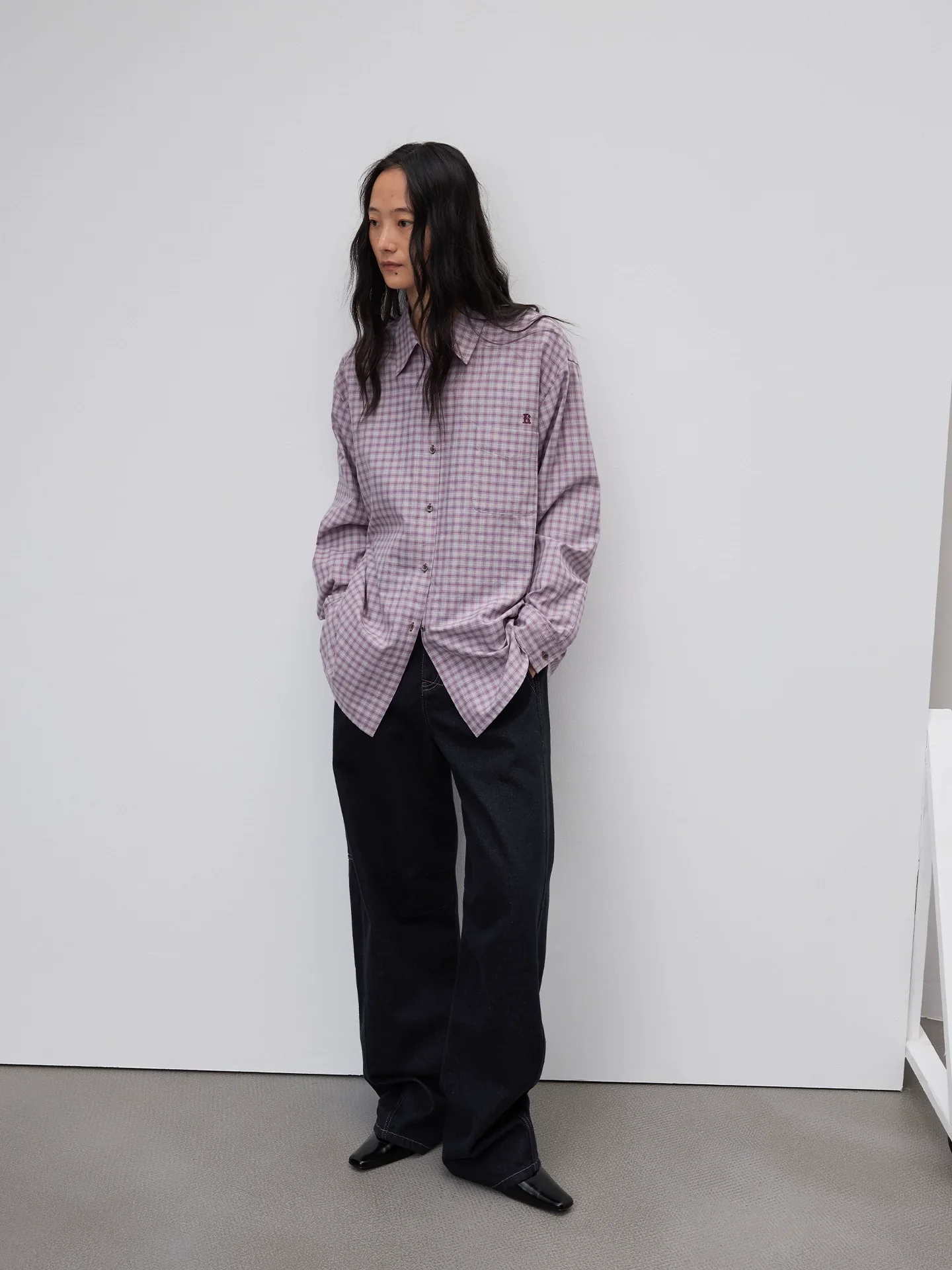 Raw Denim Wide-Leg Carpenter Jeans