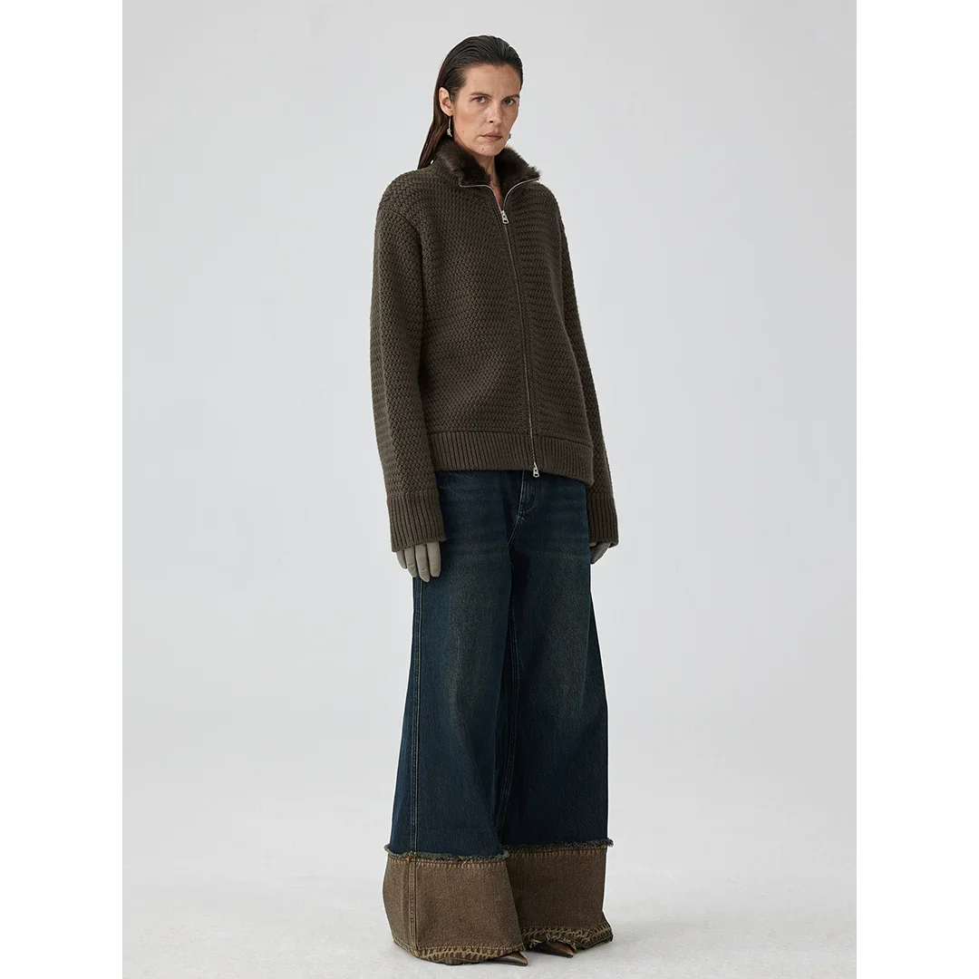 Raw Edge Wide-Leg Jeans - Image 2
