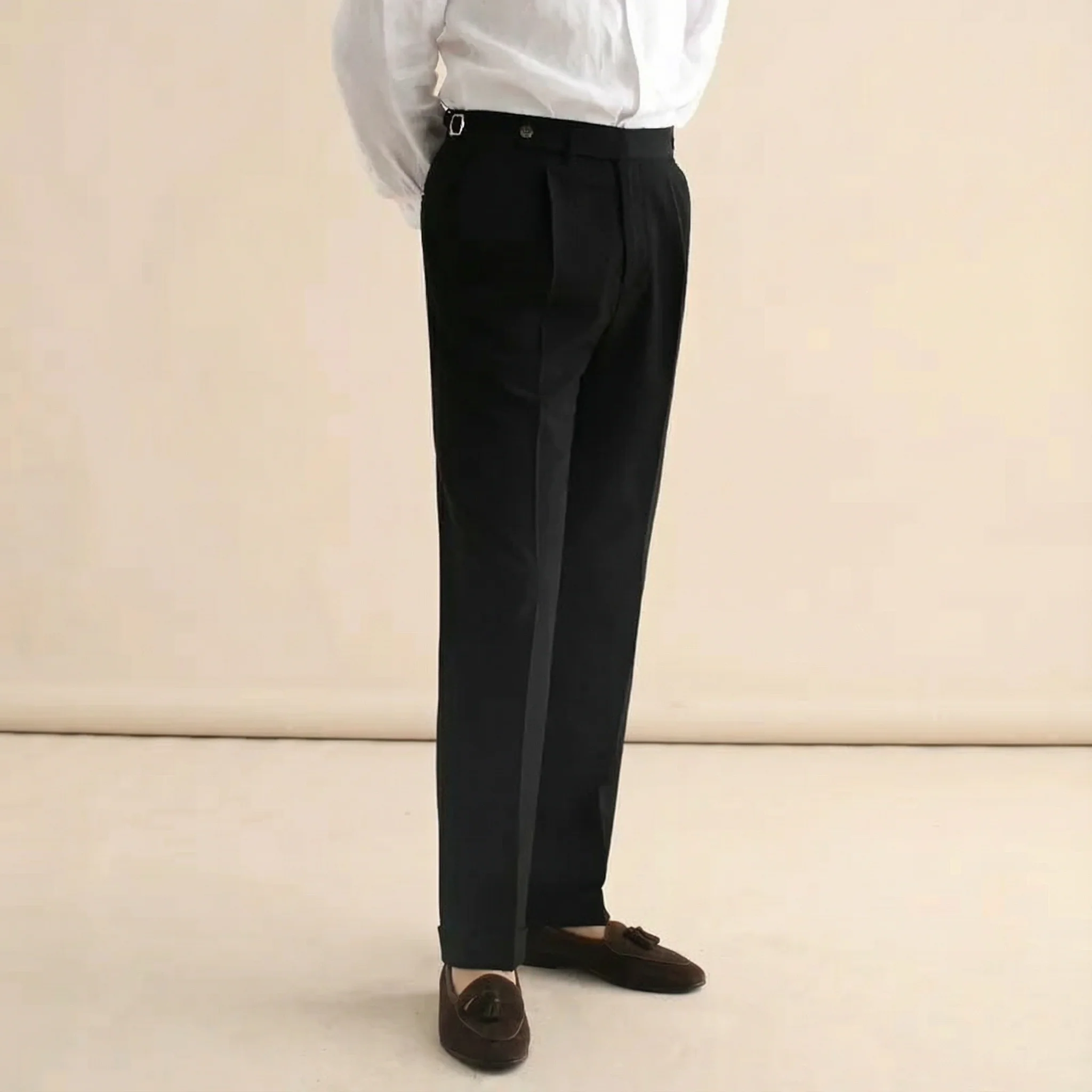 Rayon Blend High-Waisted Tailored Trousers - Image 6