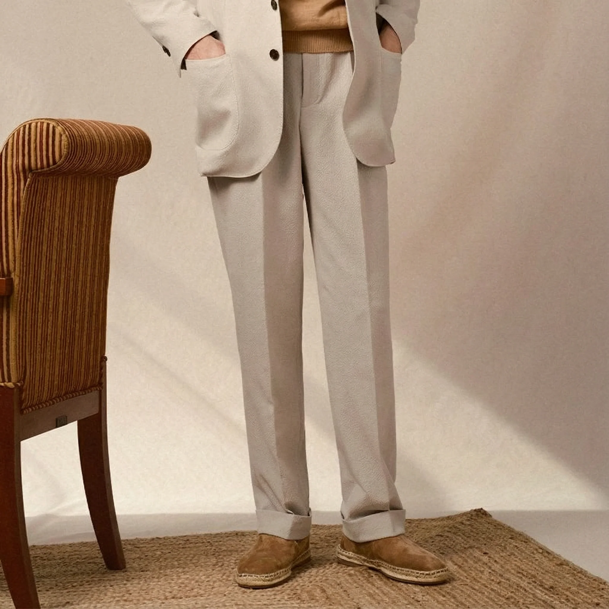 Rayon Blend High-Waisted Tailored Trousers - Image 9