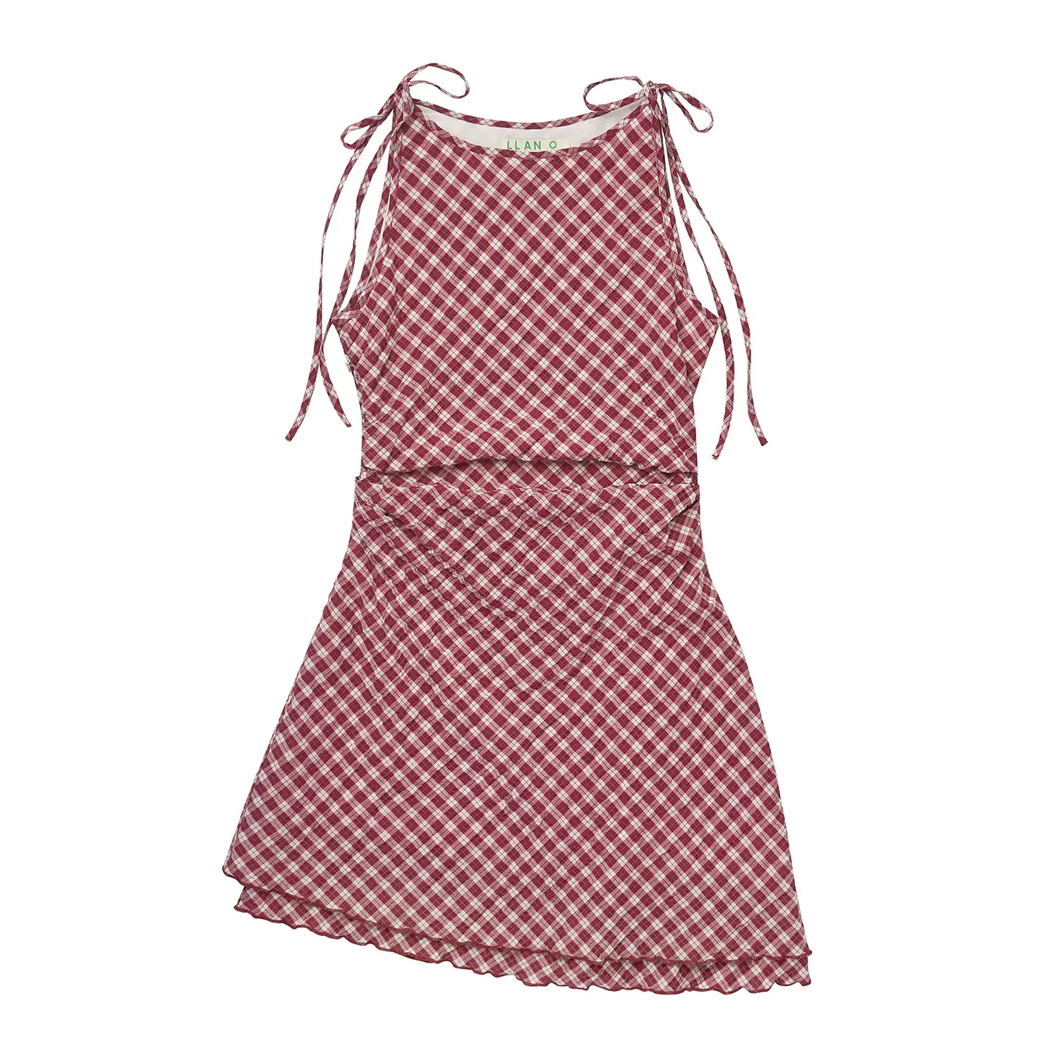 Red Plaid Dress - Image 9