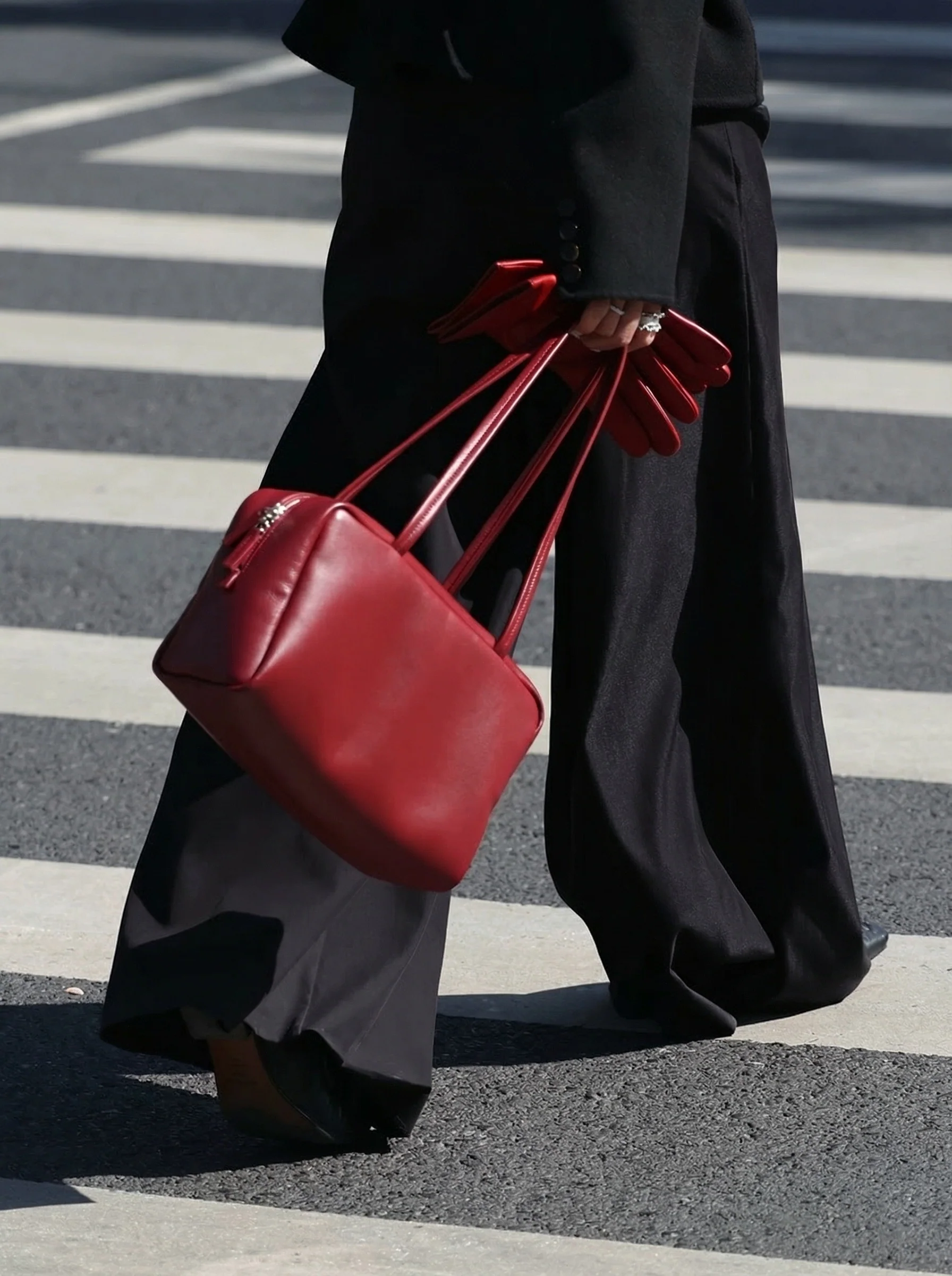 Red Sheepskin Bowling Bag - Image 2