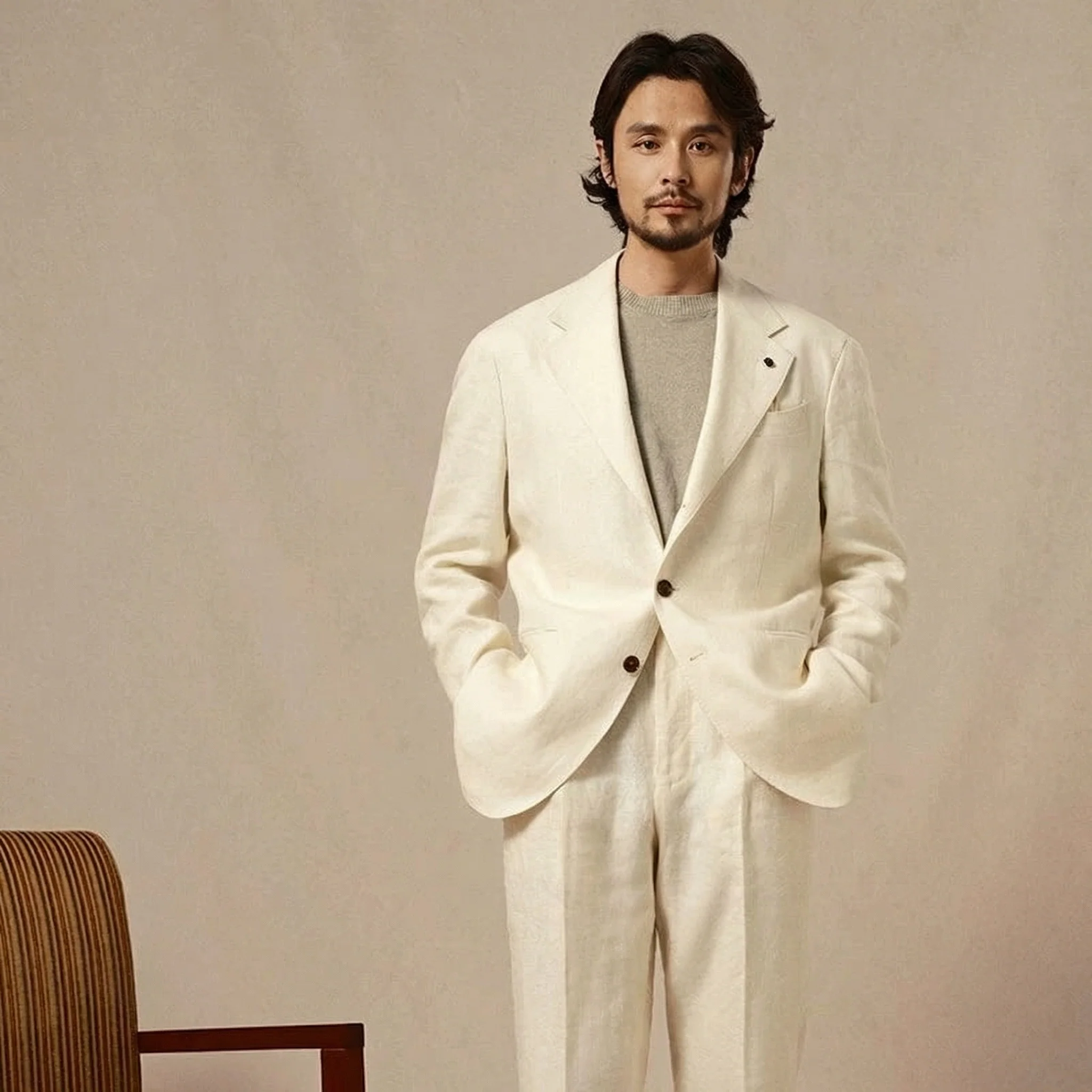 Refined French Linen Suit - Image 12