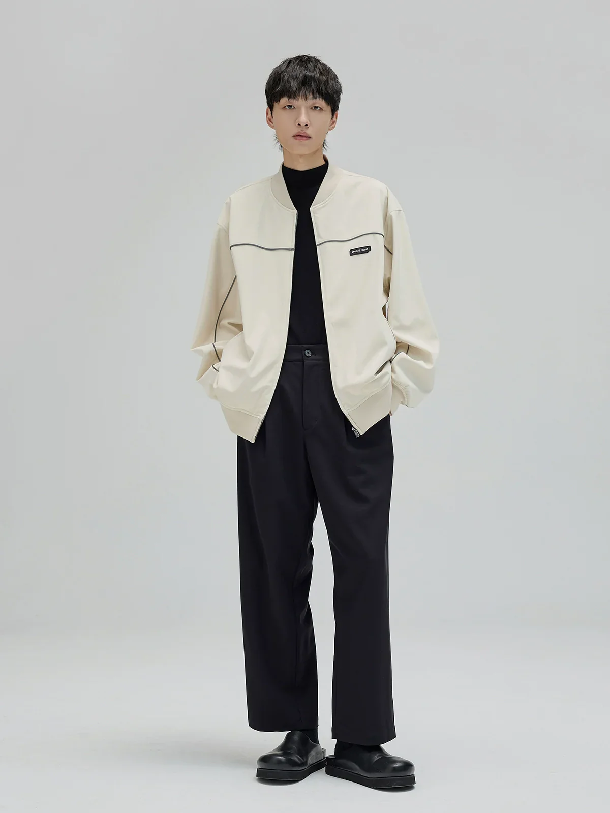 Reflective Piped Velour Tracksuit - Image 3