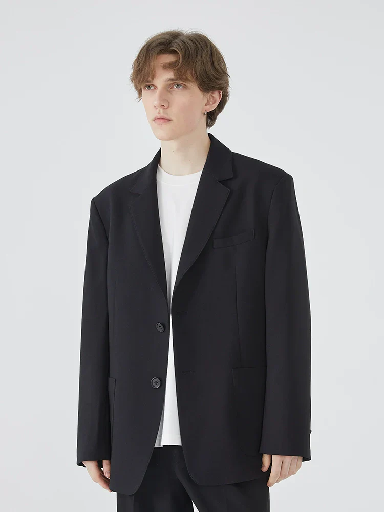 Relaxed Black Two-Button Blazer - Image 2
