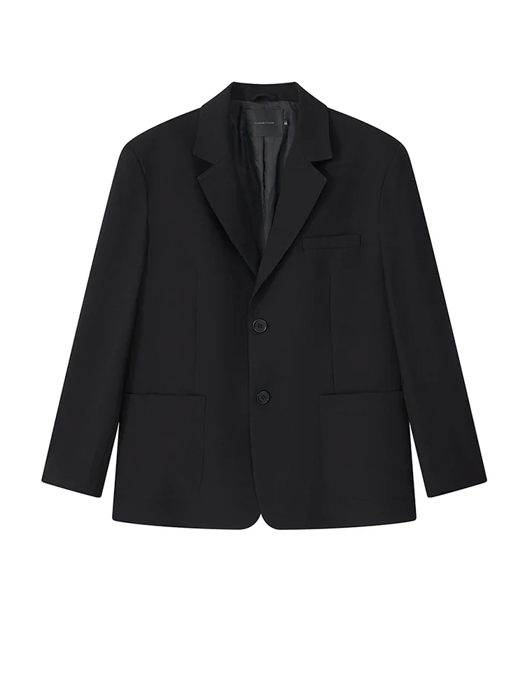 Relaxed Black Two-Button Blazer - Image 5