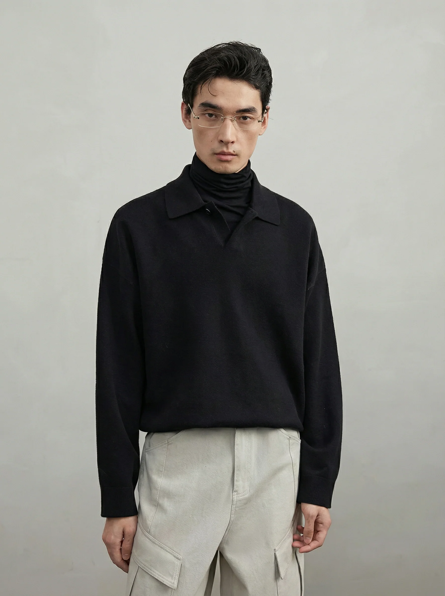 Relaxed Knit Polo Sweater - Image 4