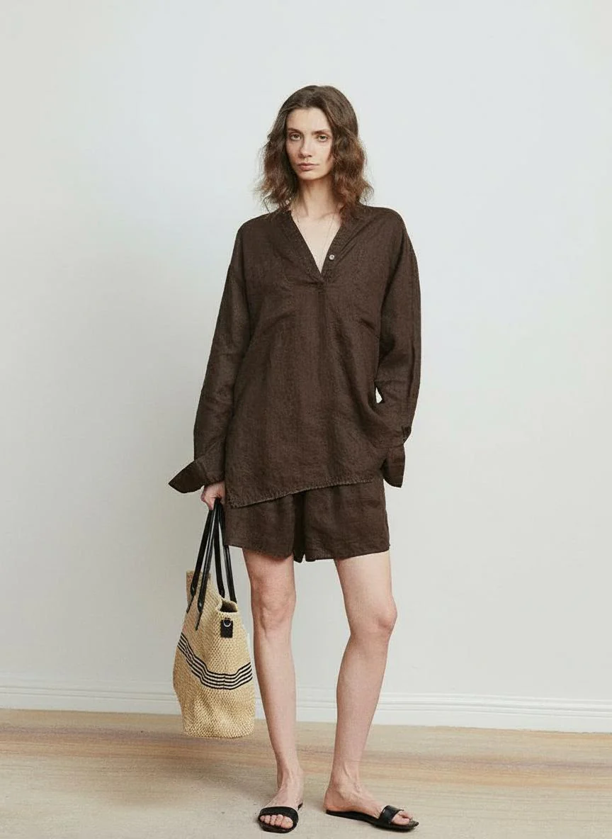 Relaxed Linen Shirt & Shorts Set - Image 2