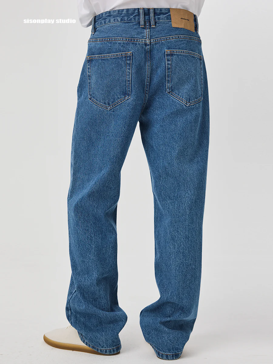 Relaxed Straight Denim Jeans - Image 3