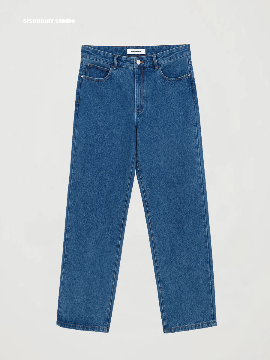 Relaxed Straight Denim Jeans - Image 4