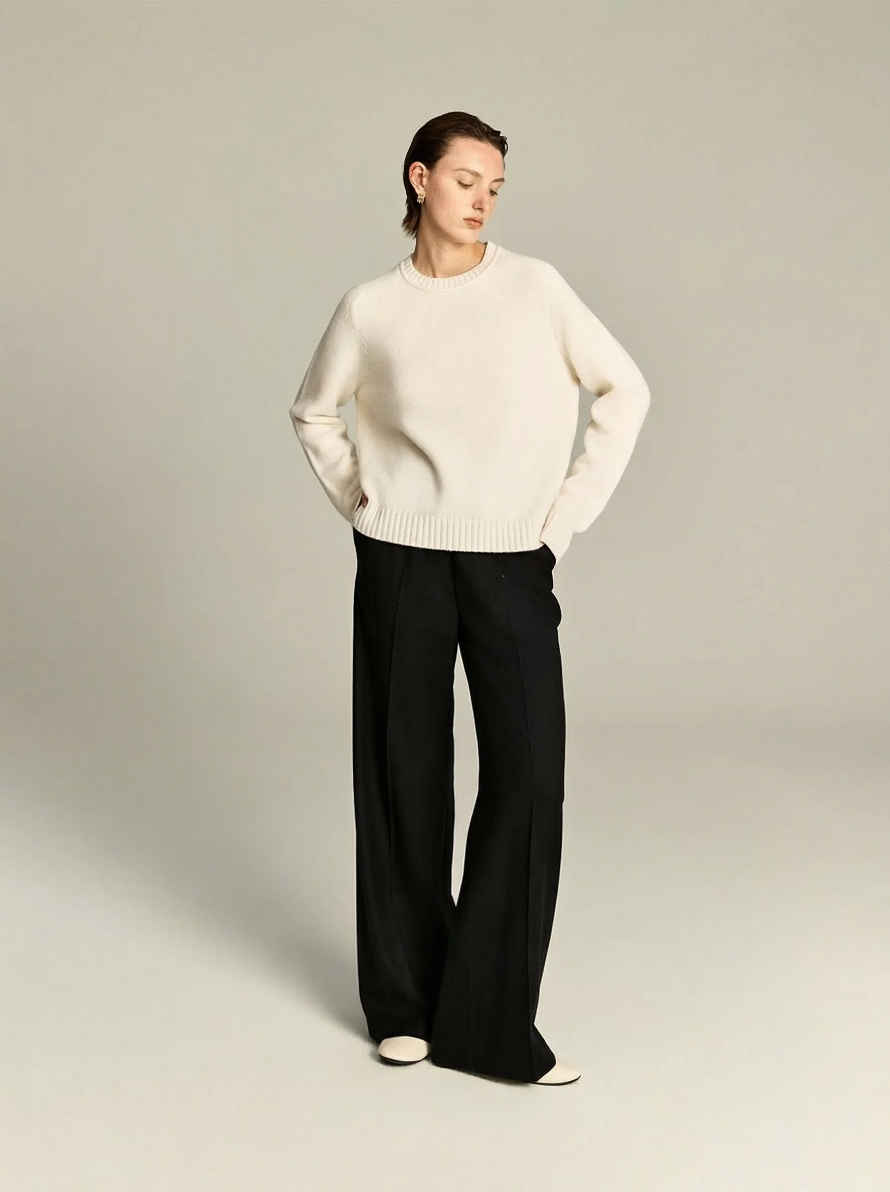 Relaxed Wool-Cashmere Straight-Leg Trousers - Image 5