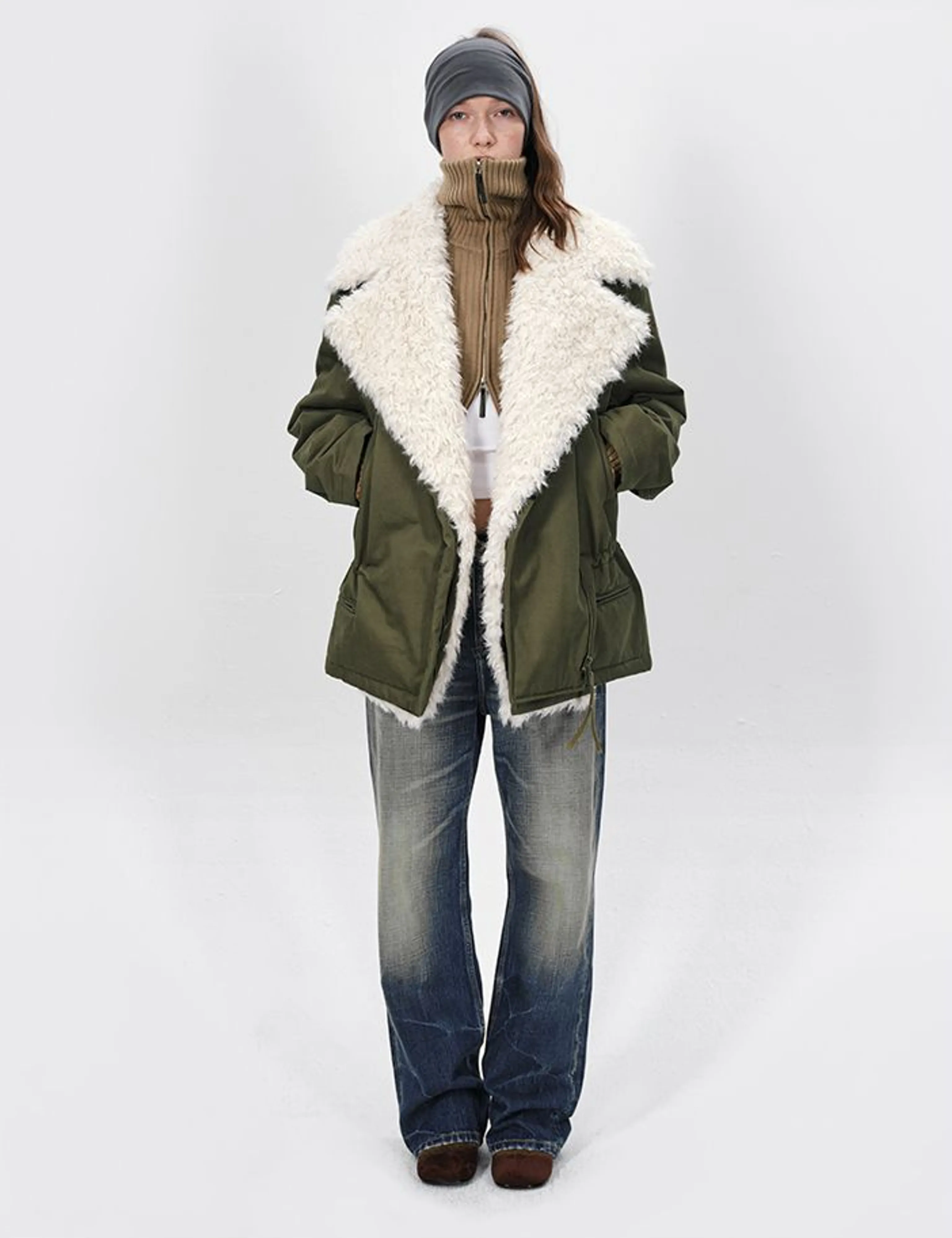 Removable Fur-Collar Cotton Jacket - Image 3