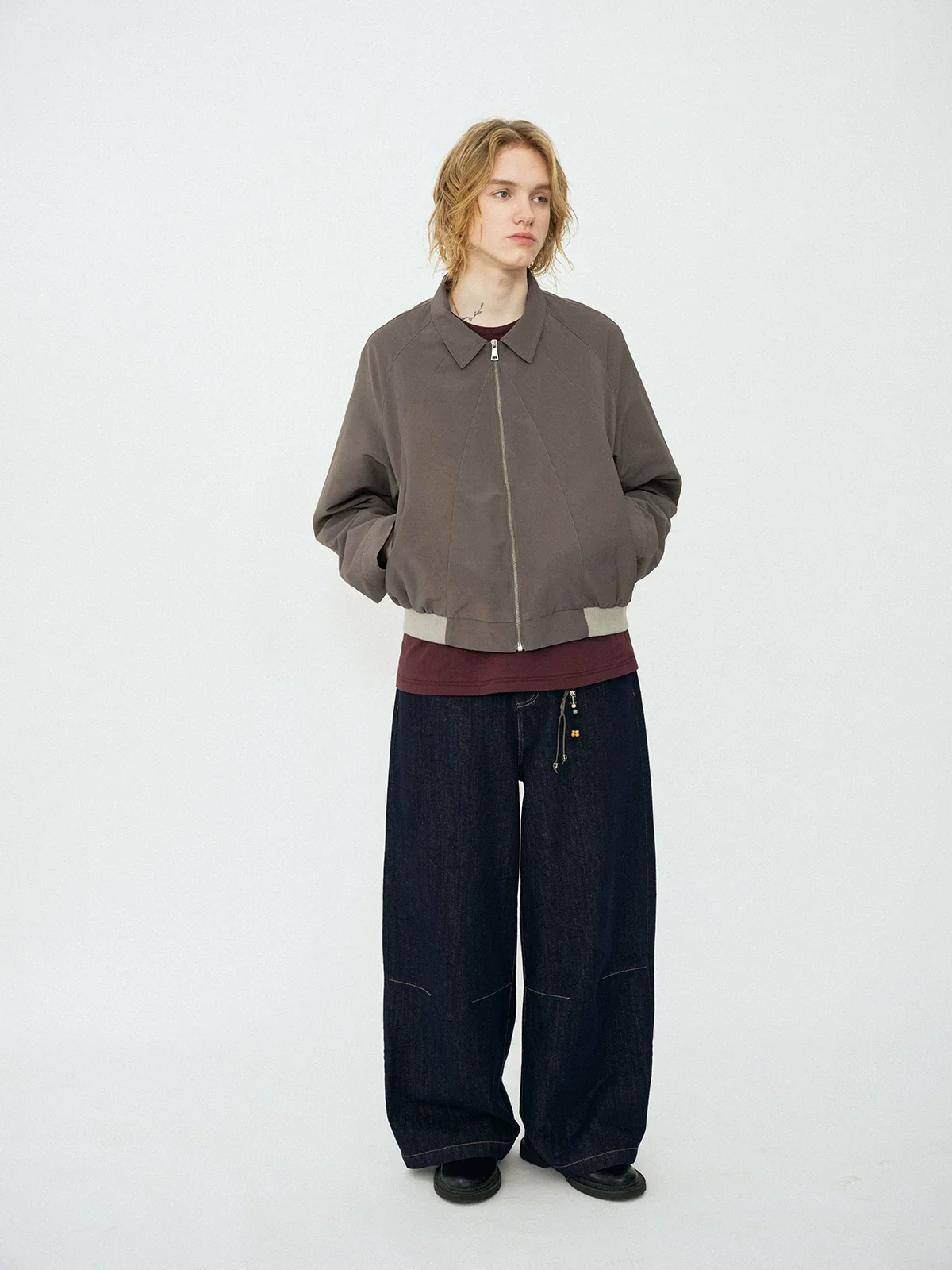 Retro Arc-Stitched Bomber Jacket - Image 2