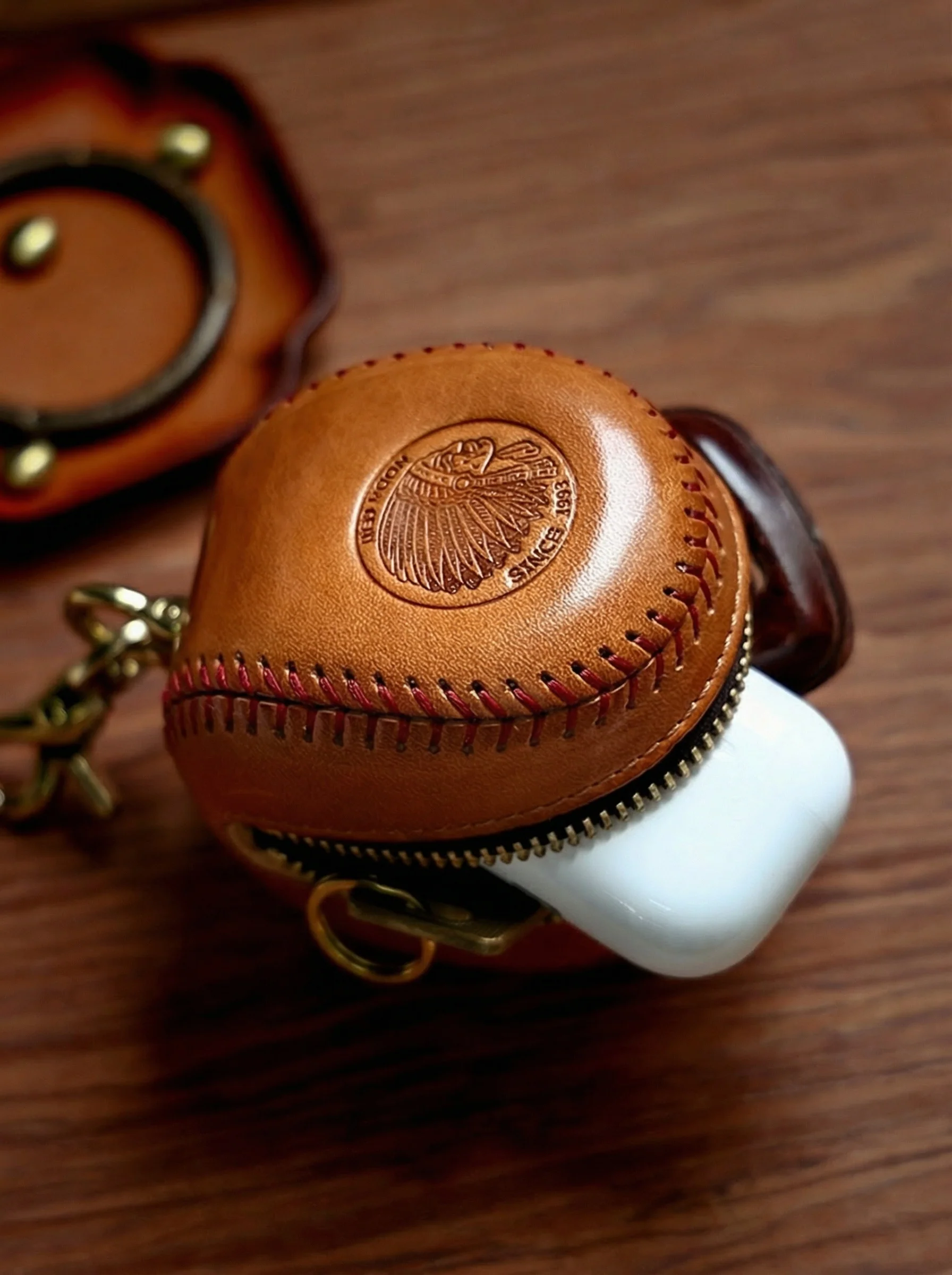 Retro Baseball Leather Pouch