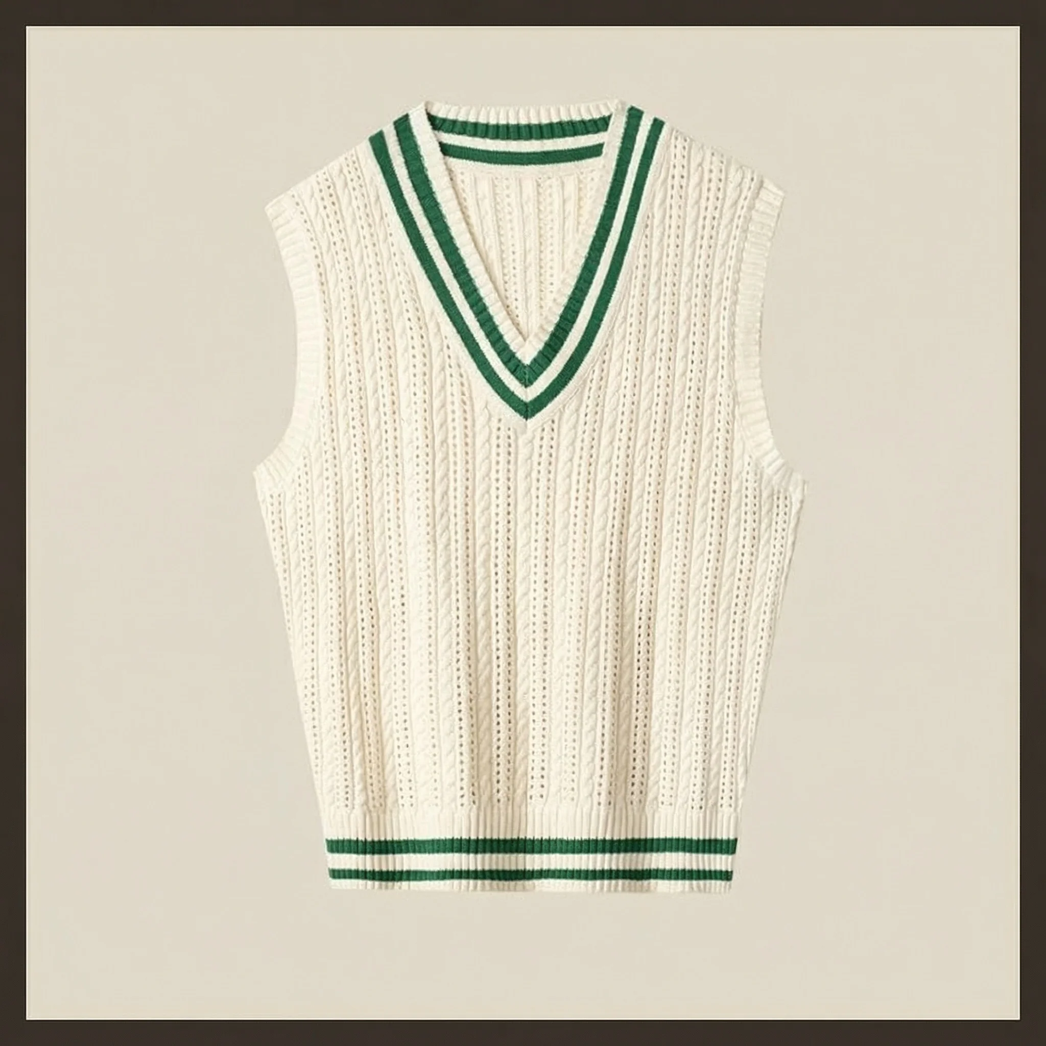 Retro Cable-Knit Sweater Vest - Image 14
