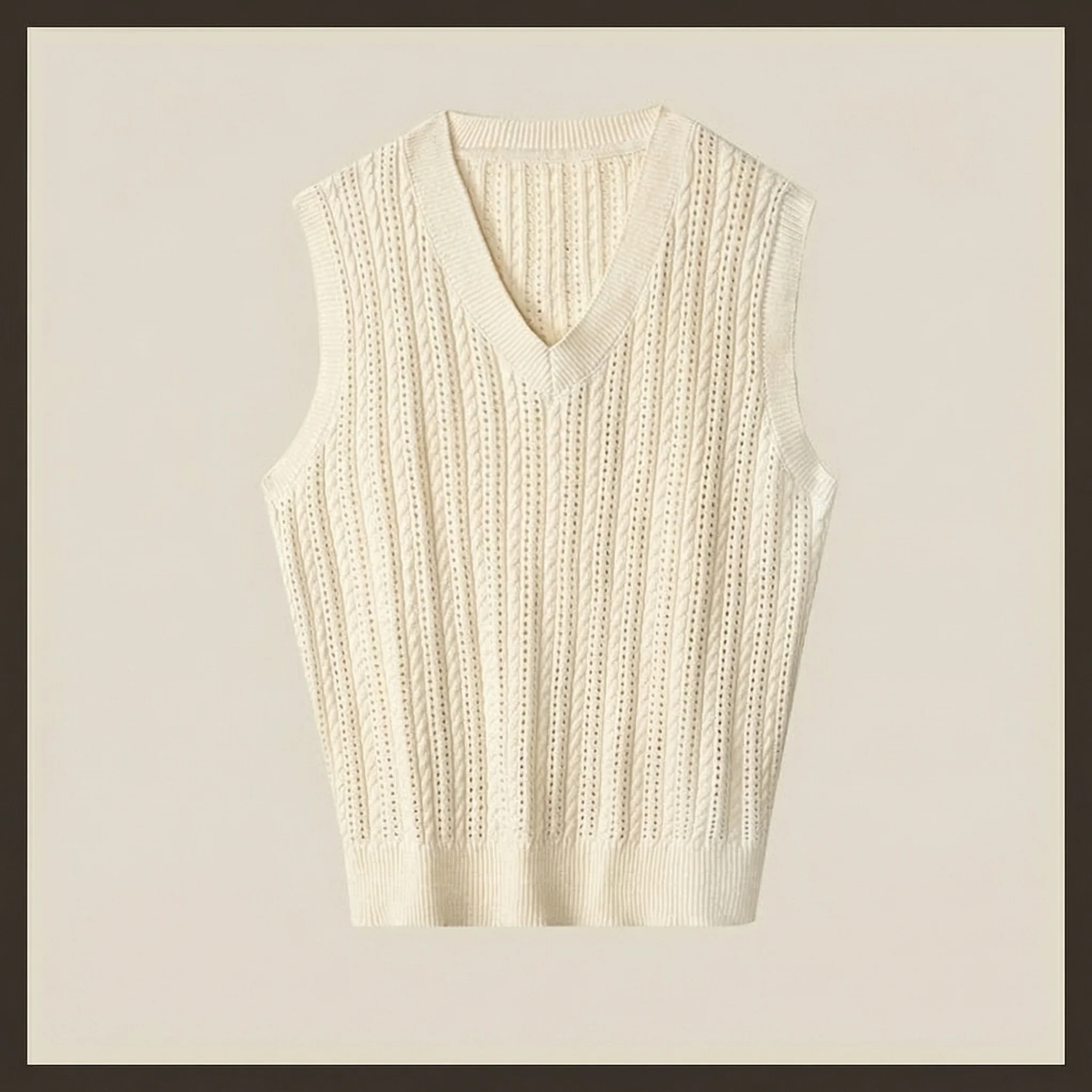 Retro Cable-Knit Sweater Vest - Image 16
