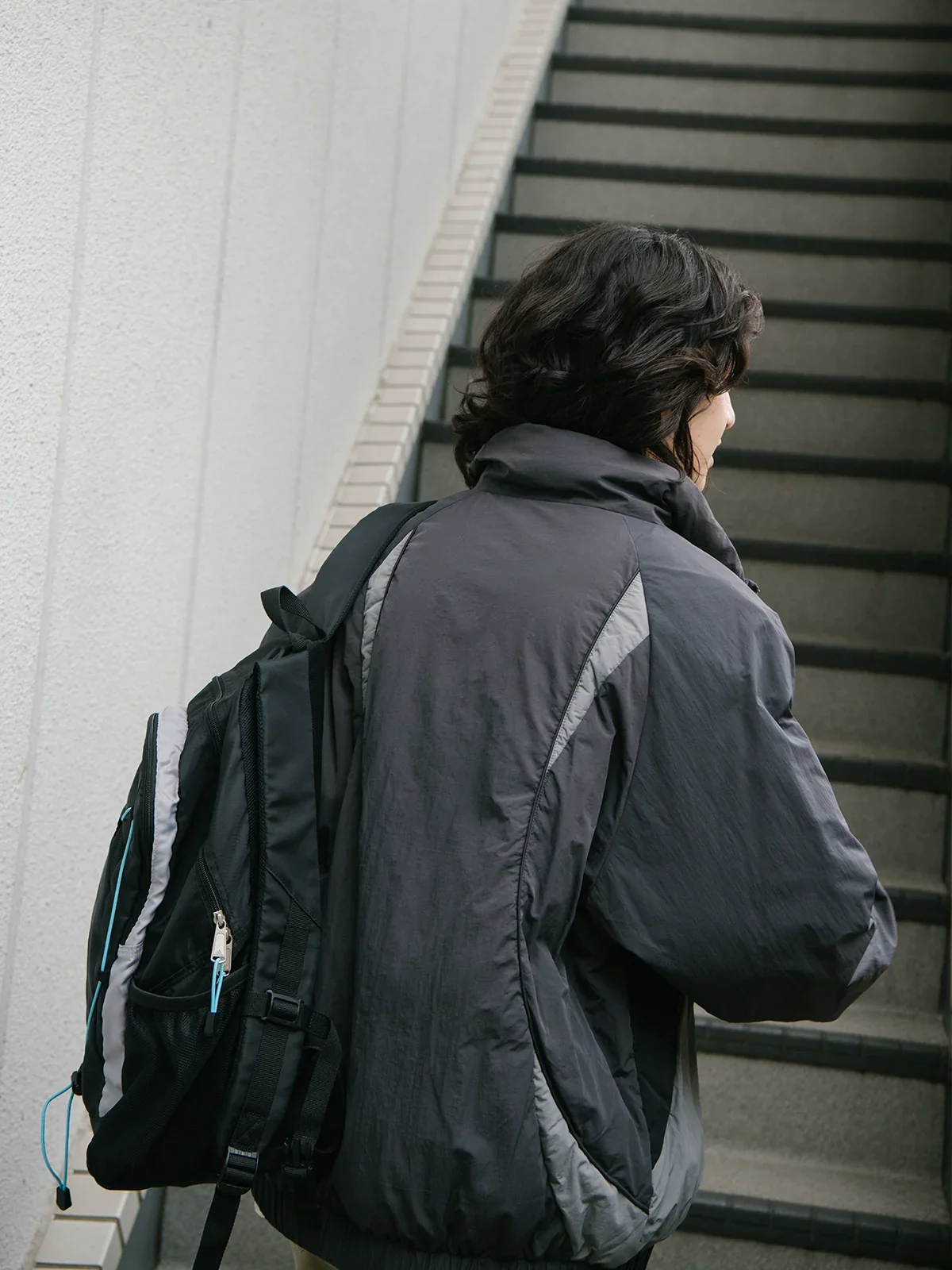 Retro Color-Block Puffer Jacket