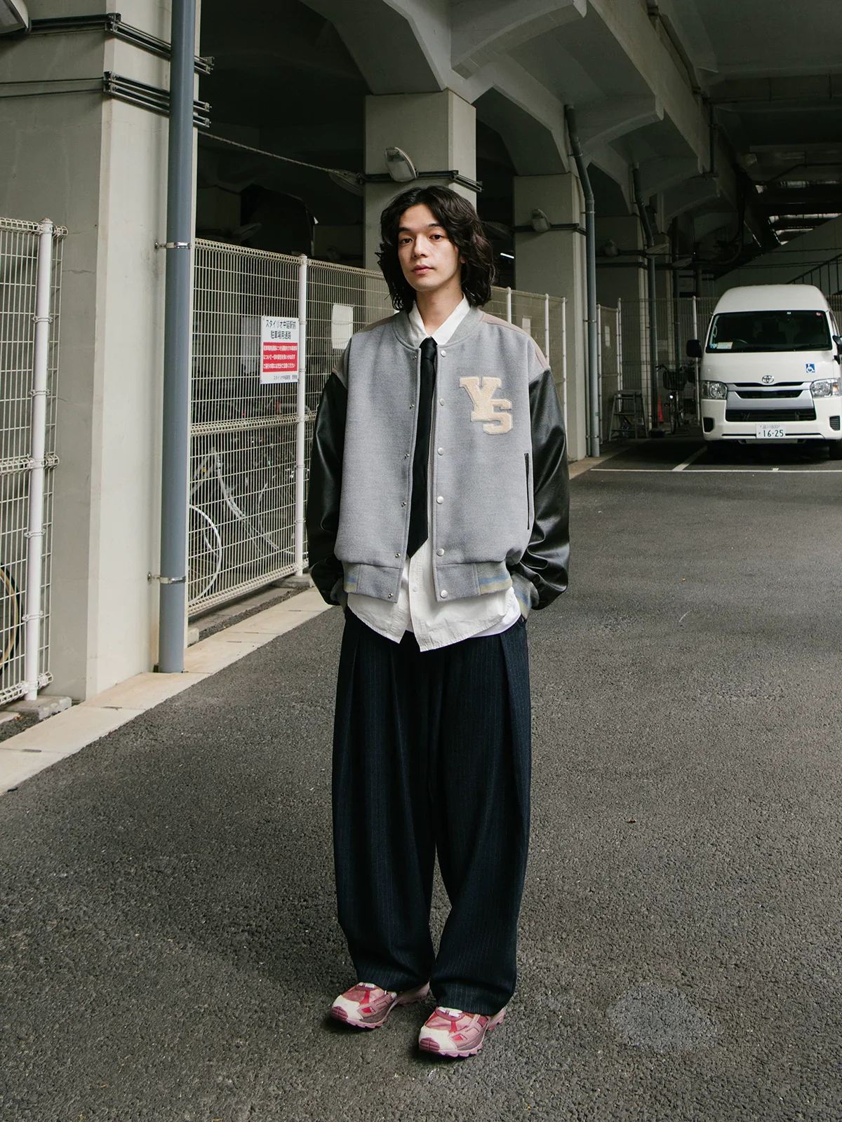 Retro Contrast Woolen Baseball Jacket - Image 3