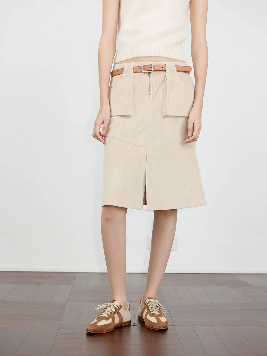 Retro Corduroy Fishtail Skirt