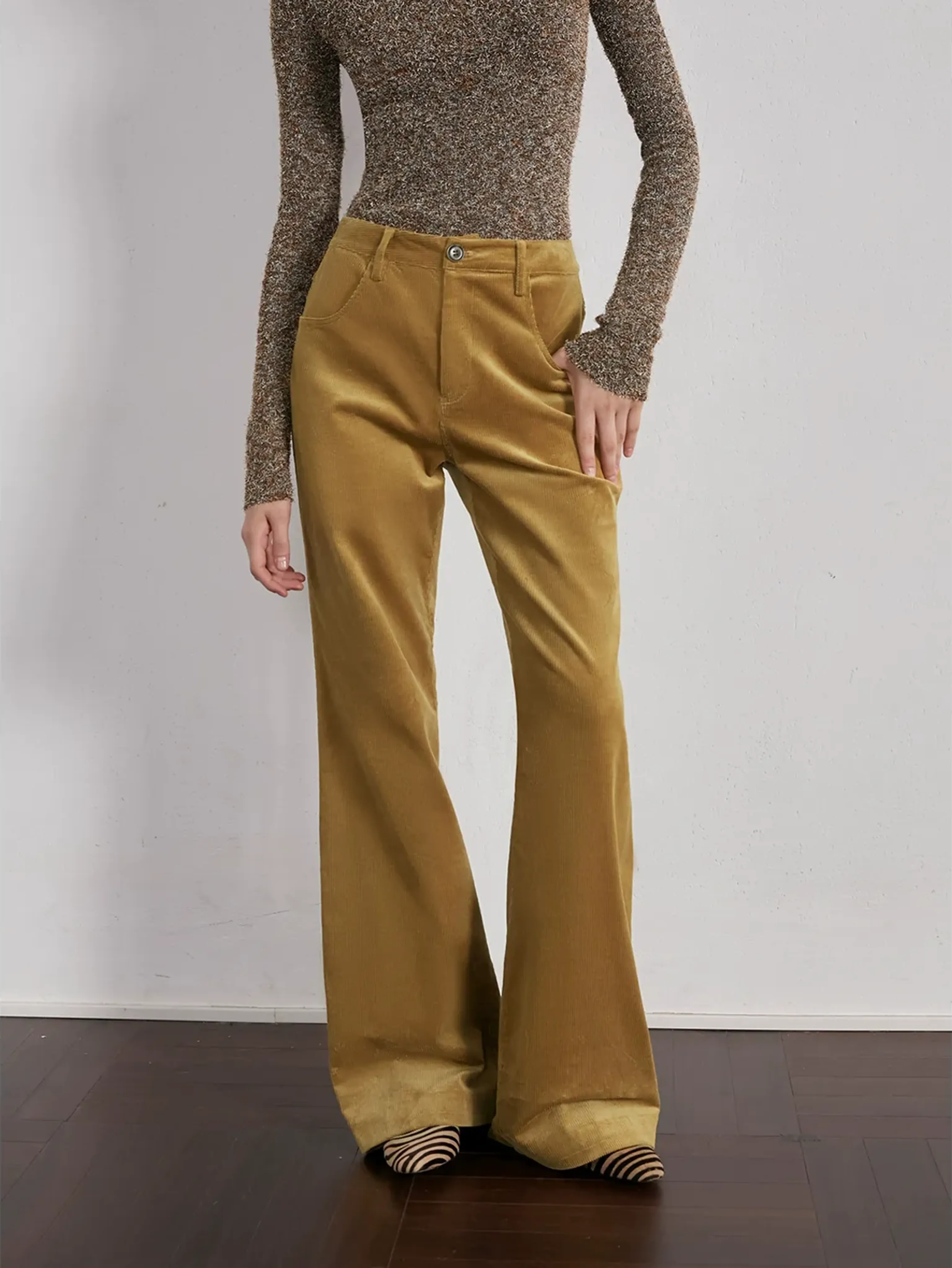 Retro Corduroy Flare Pants - Image 3