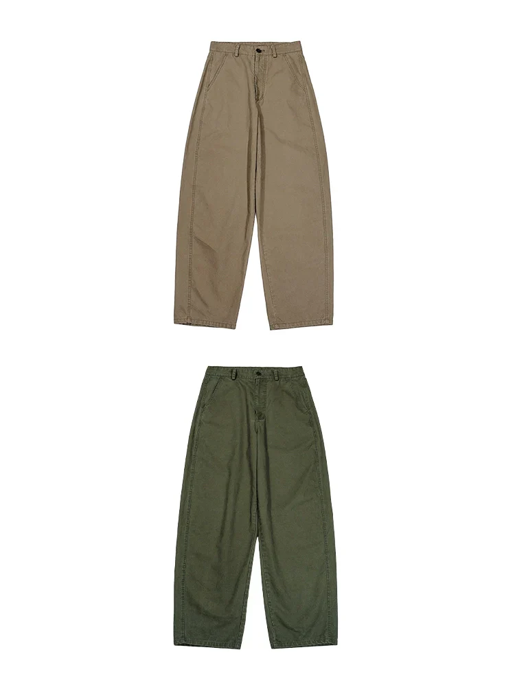 Retro Cotton Wide-Leg Trousers - Image 4