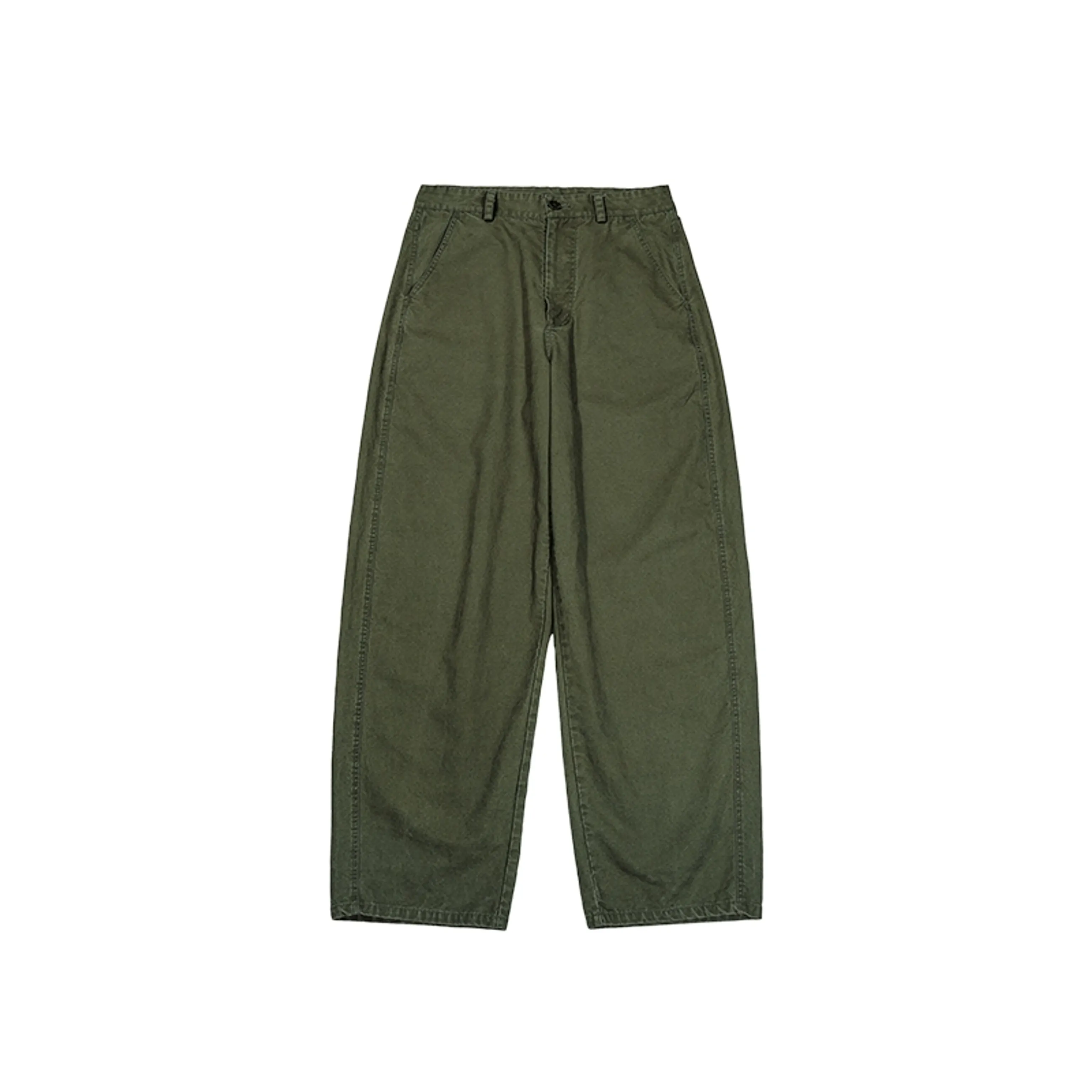 Retro Cotton Wide-Leg Trousers - Image 5