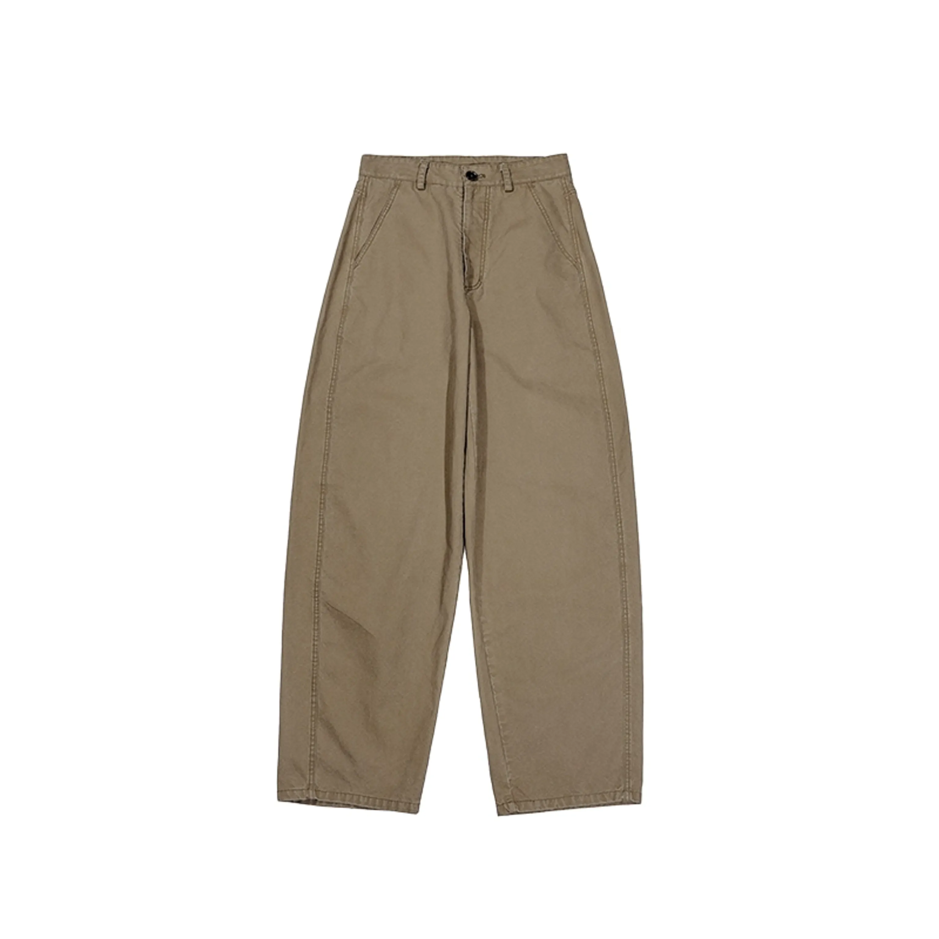 Retro Cotton Wide-Leg Trousers - Image 6