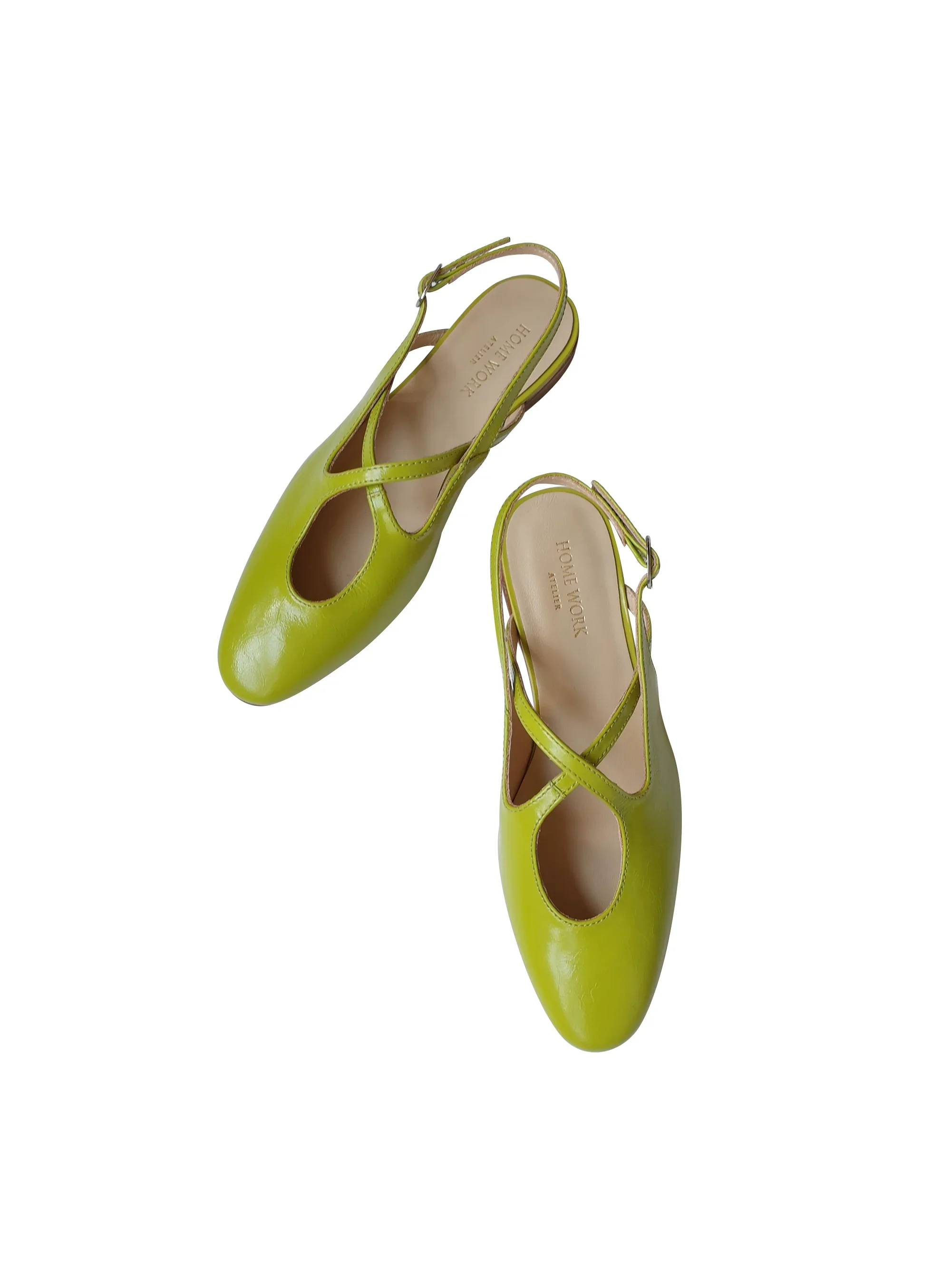 Retro Cross-Strap Slingback Flats - Image 2