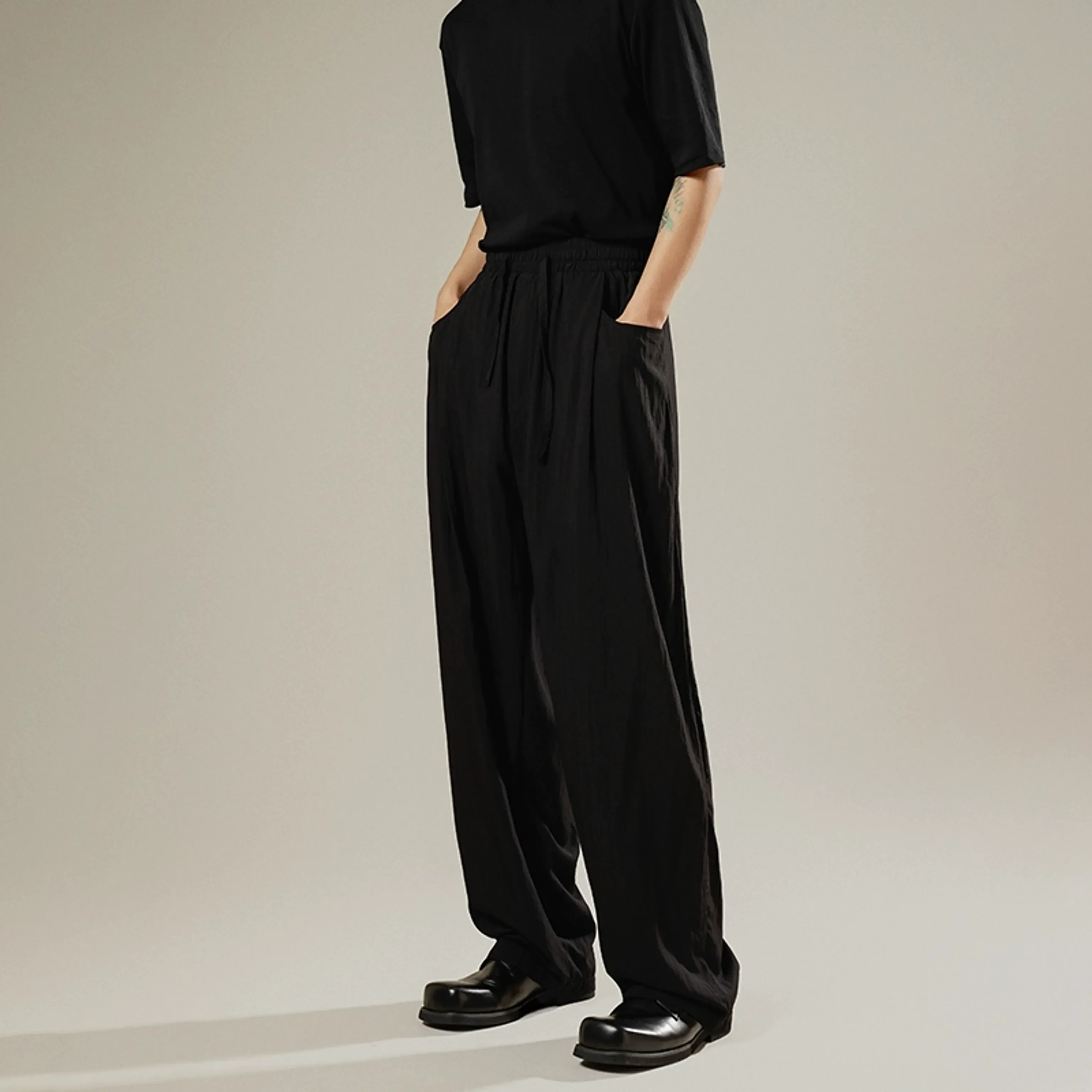 Retro Drape Loose Trousers - Image 7