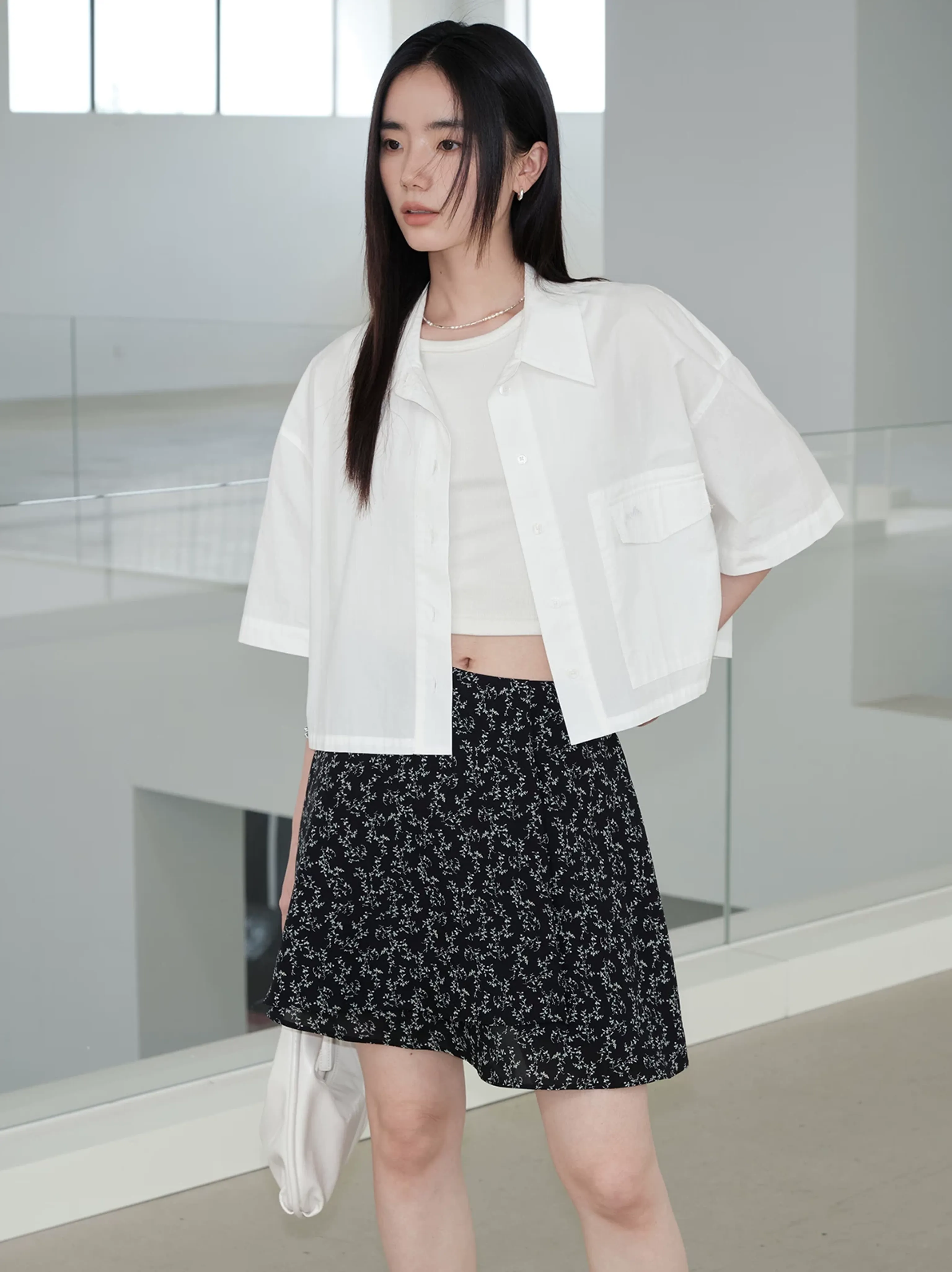 Retro Floral Asymmetric Skirt - Image 7