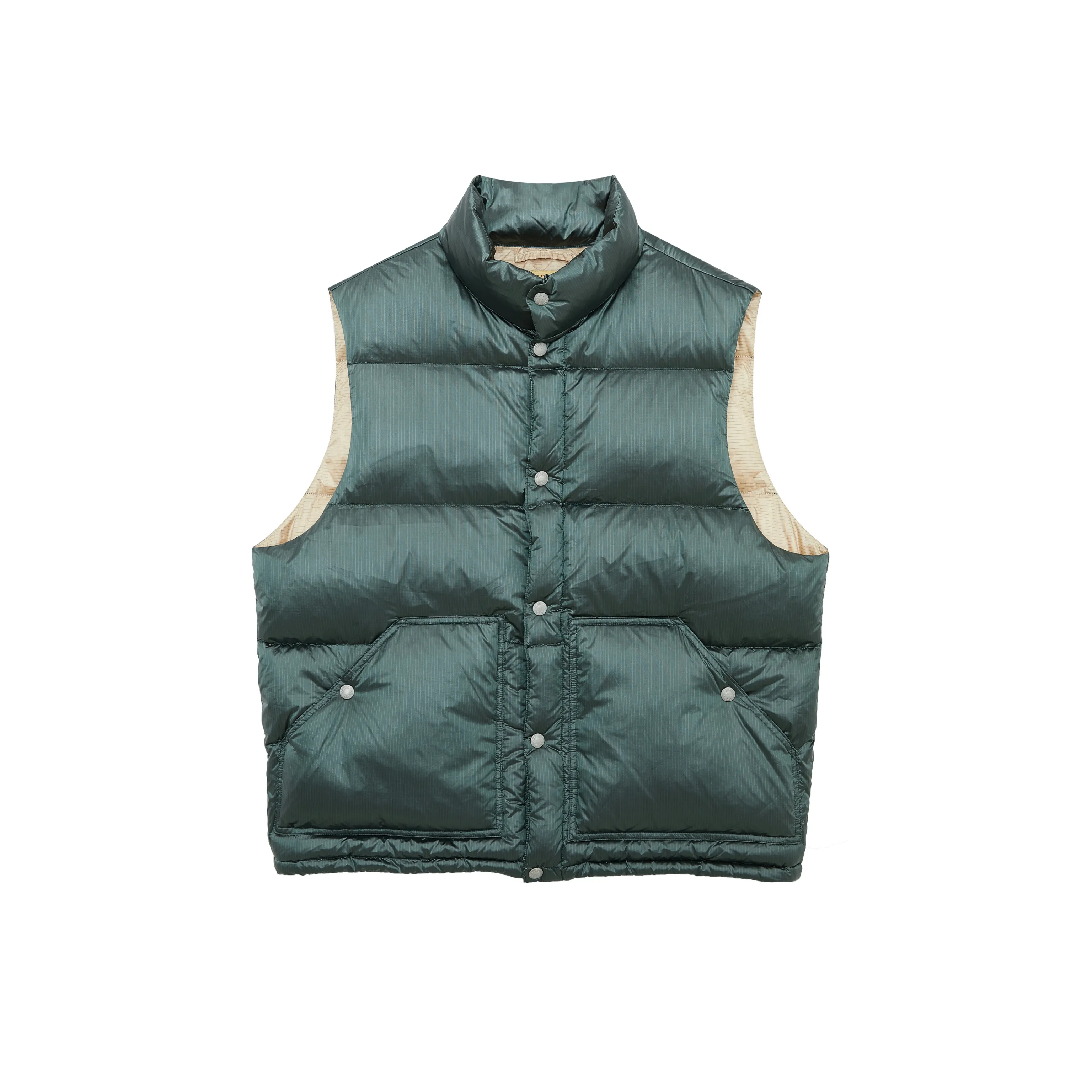 Retro High Collar Down Vest - Image 2
