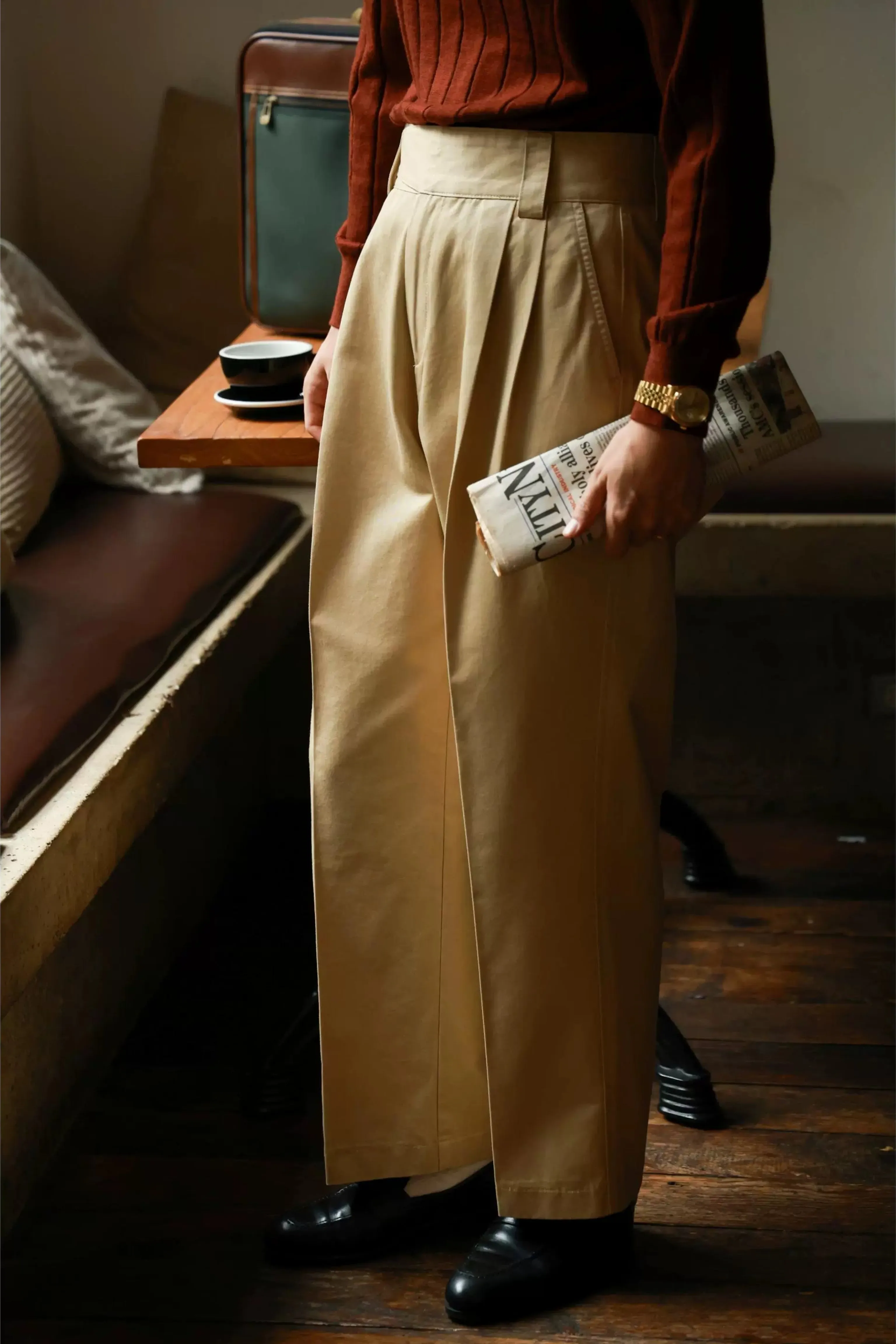 Retro High-Waist Wide-Leg Trousers - Image 5