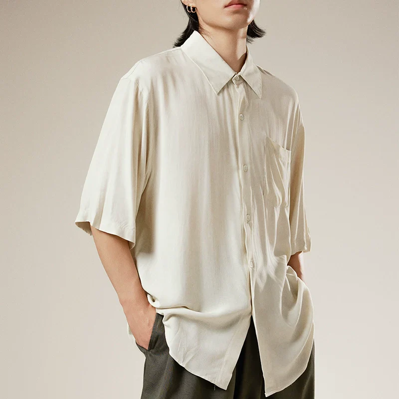 Retro Japanese Bamboo Fiber Short-Sleeve Shirt - Image 2
