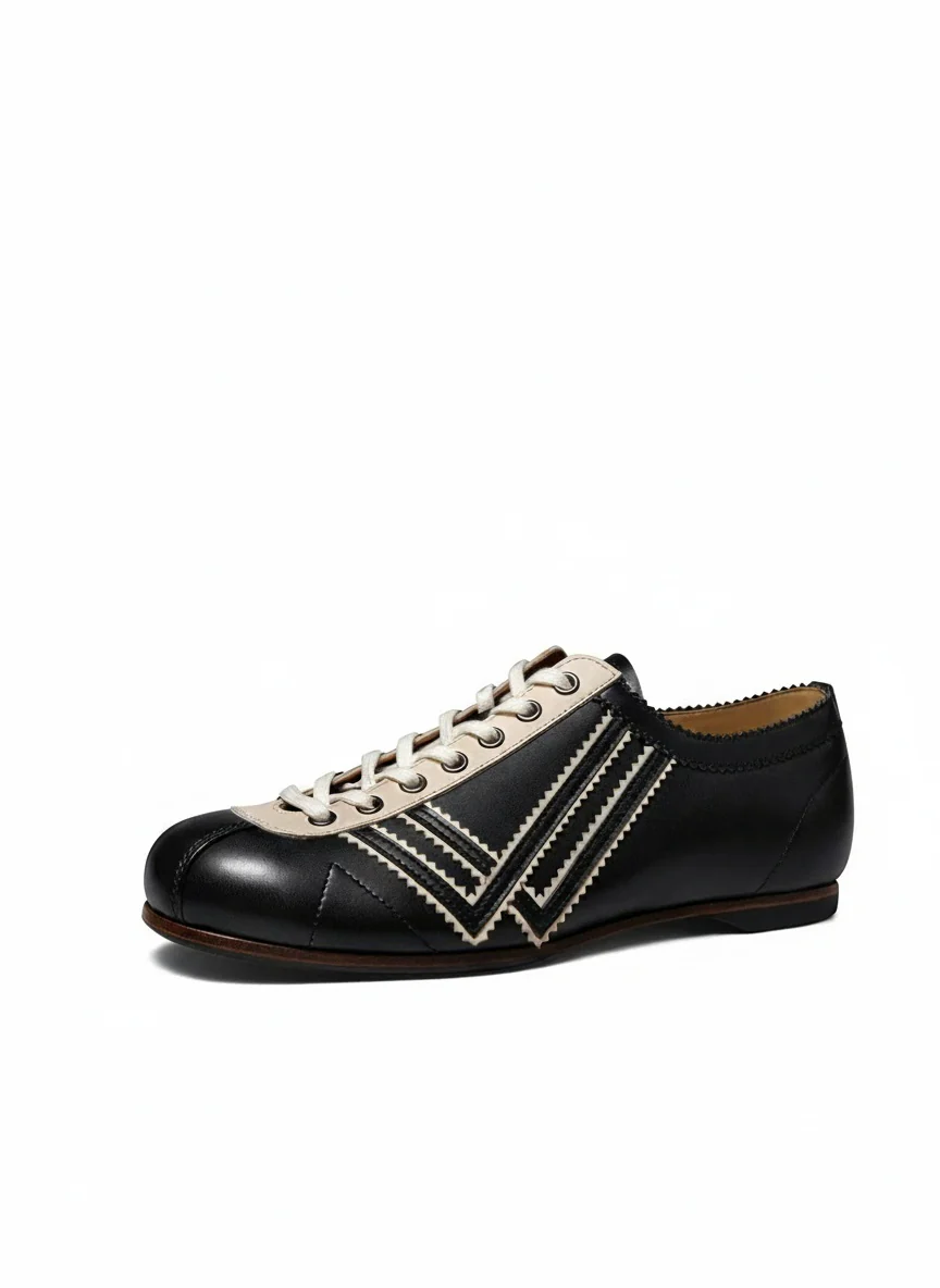 Retro Leather Bowling Sneaker - Image 2