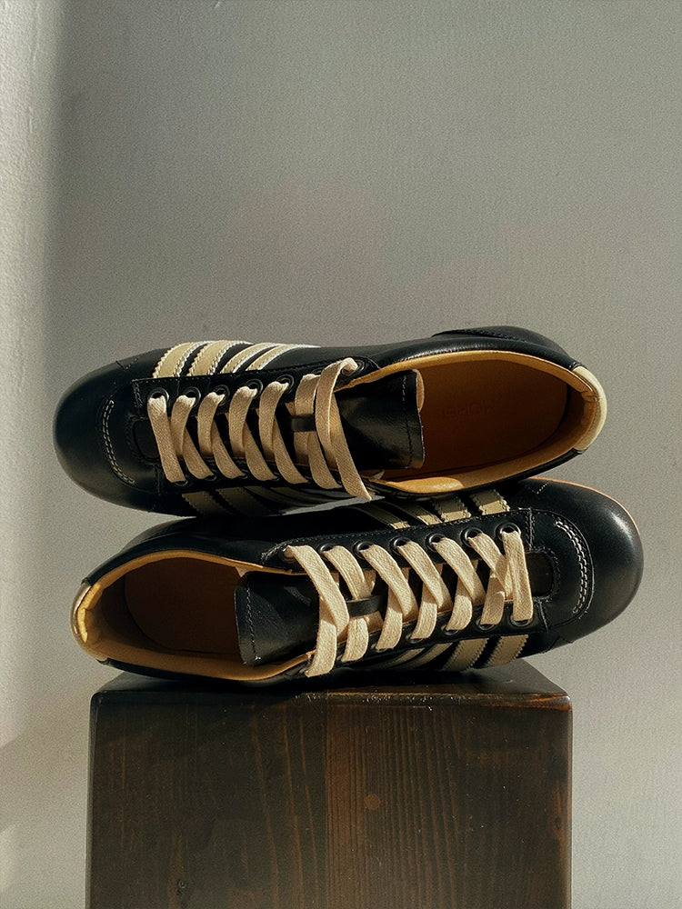 Retro Leather Bowling Sneakers - Image 2